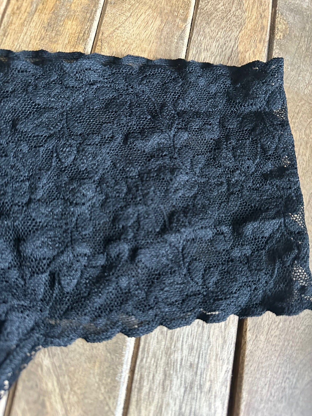 Vtg Hanky Panky Black Lace Thong Bikini Panties O/S