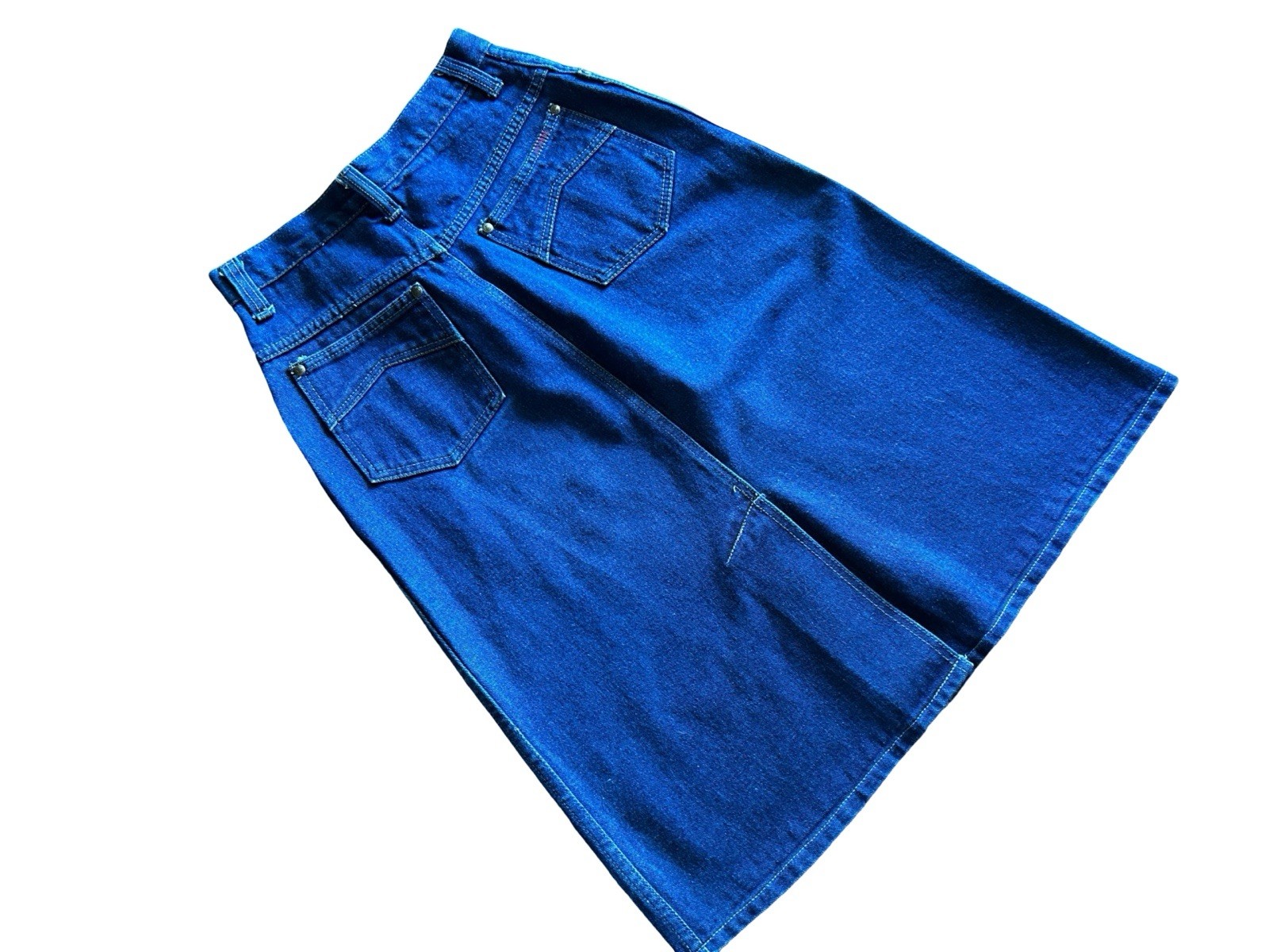Vintage JG Hook Blue Jean Denim Skirt 1980’s Boho Collegiate Schoolgirl Preppy