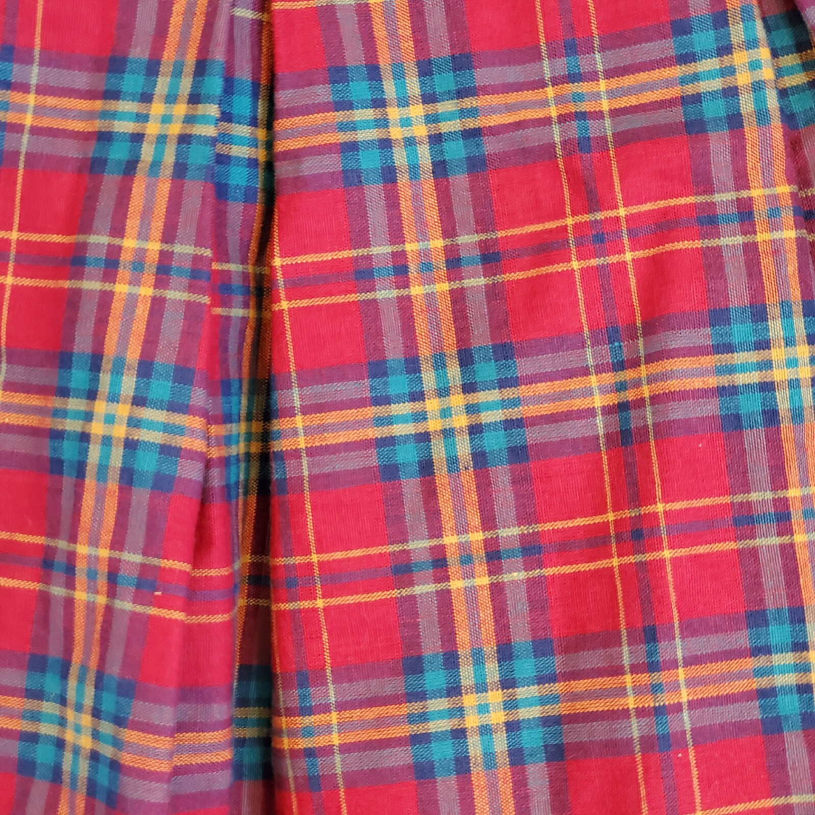 Vintage 90s Pleated Miniskirt Maroon Teal Medium 8/10 Highwaisted Schoolgirl