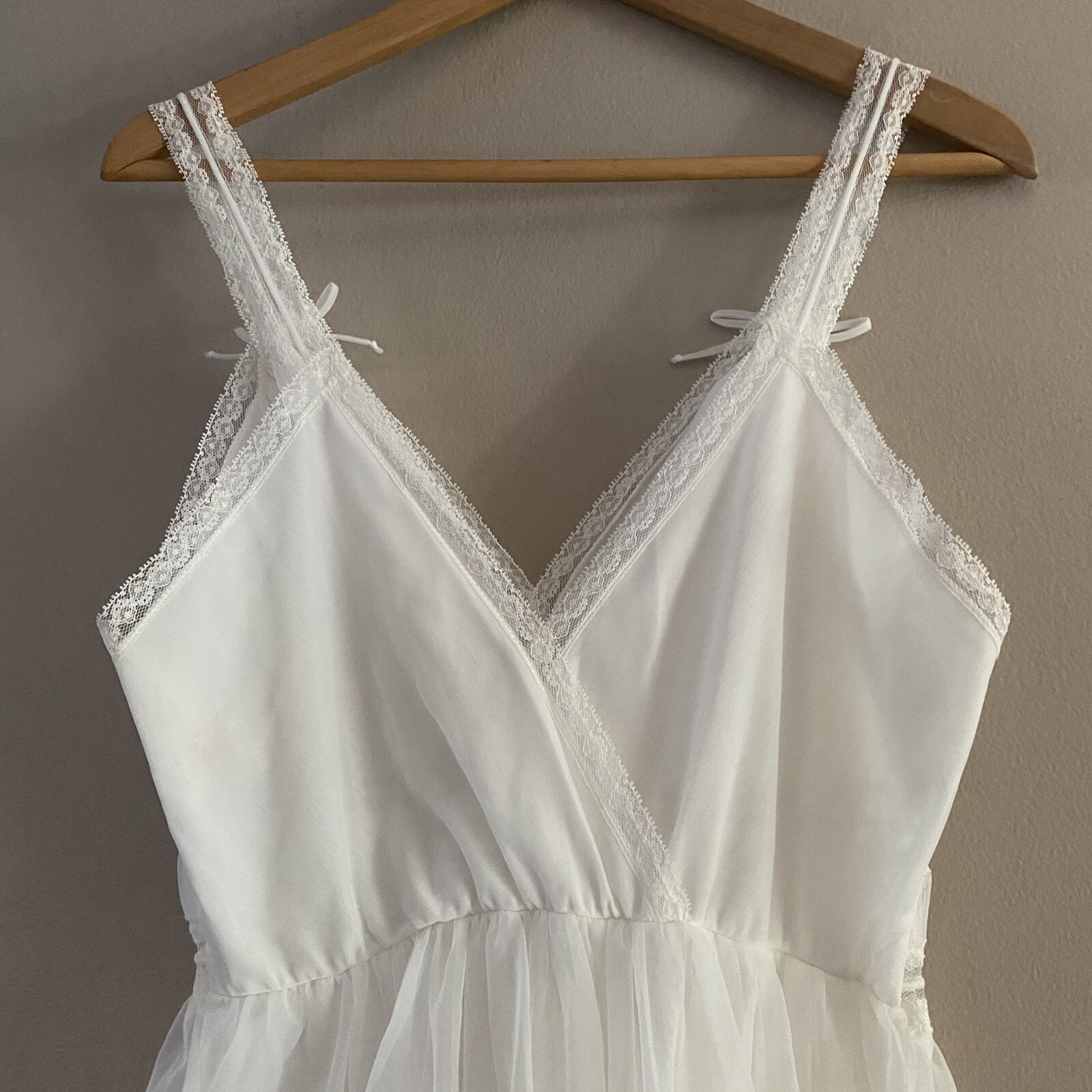 Vintage Gotham Gold Stripe Lace Tulle Lined Slip Dress Fairy Ballet Core Sz. 36
