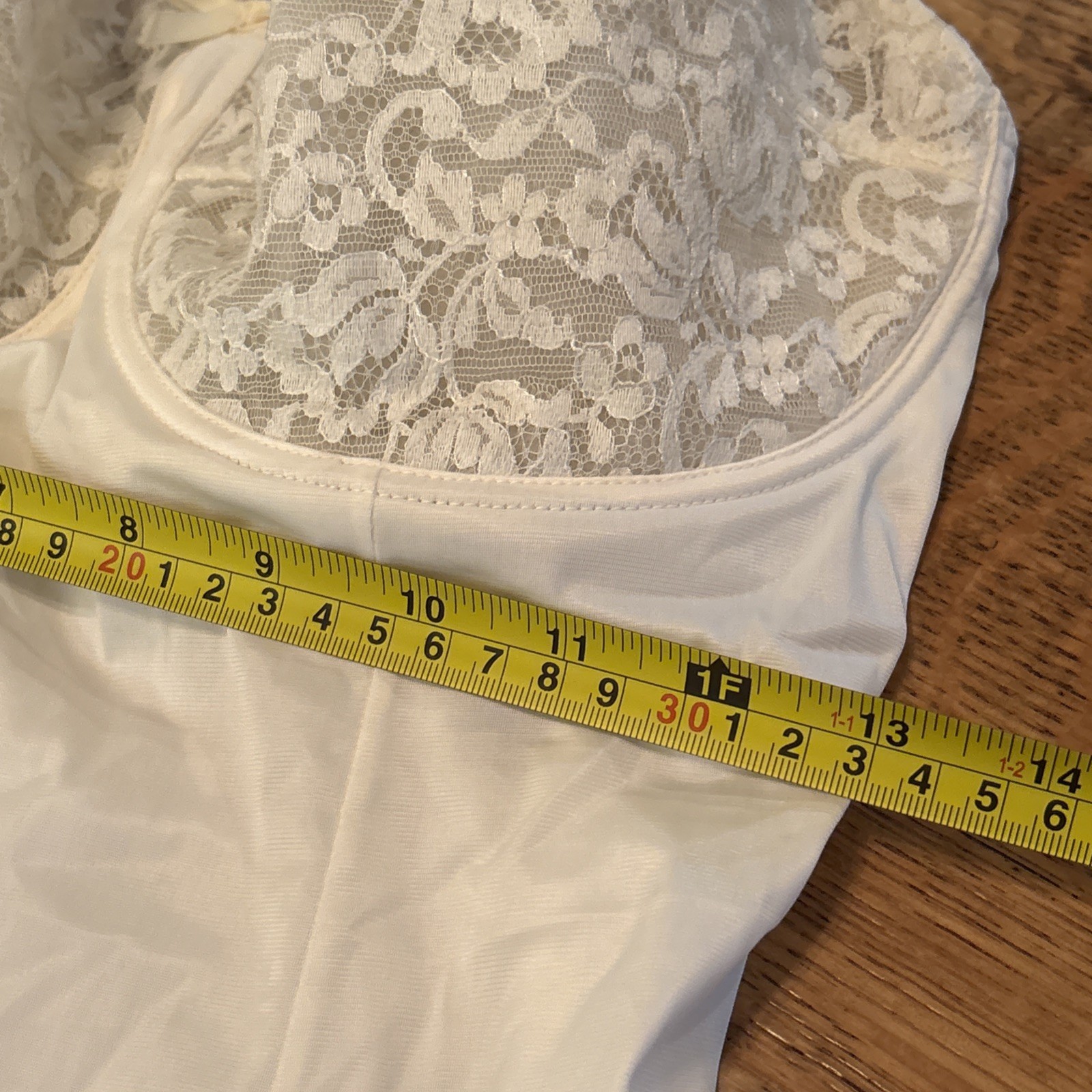 VTG Sexy Sears Underwire Short Slip Dress Adjustable Straps Lace Trim Sz 36D