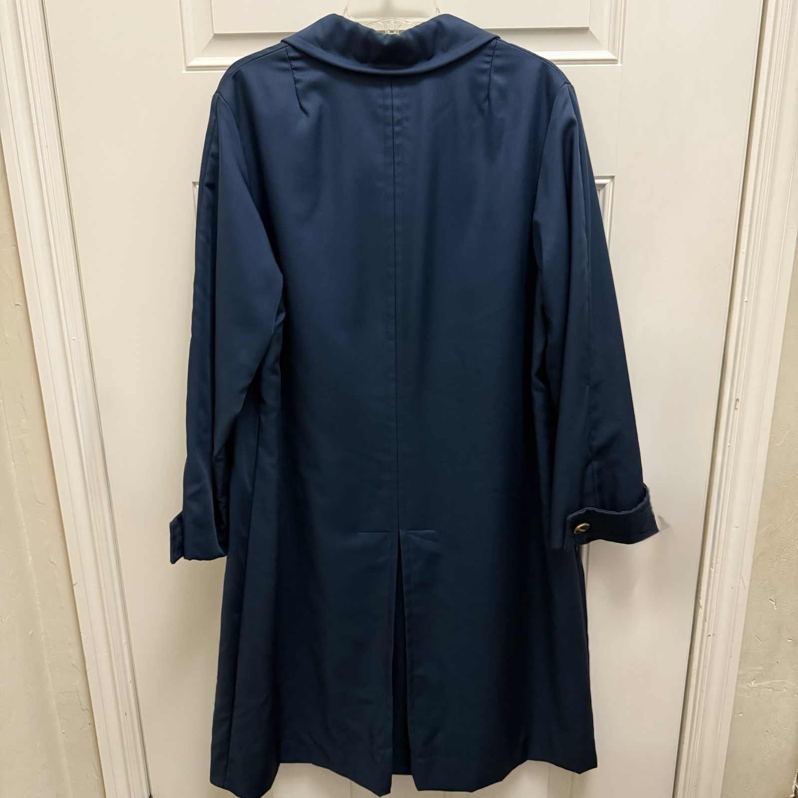 Vintage 70’s Count Romi Slate Blue Belted Trench Coat Size 18