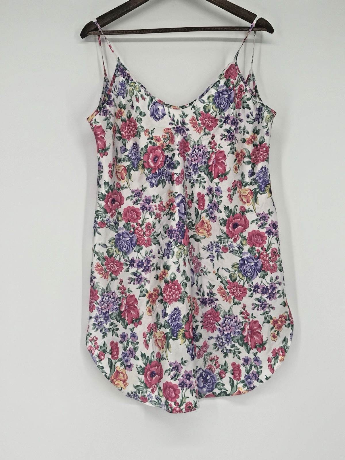 Intimates Floral Sleeveless Garden Party Babydoll slip Dress Coquette VTG L