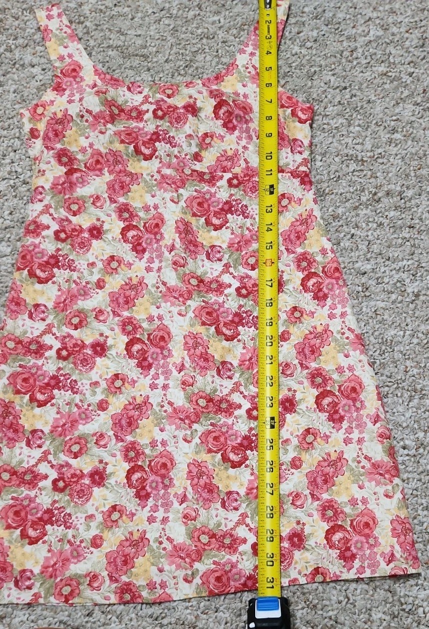 Vintage Laura Ashley UK Floral Linen Dress Cottagecore Romantic Midi Size US 4