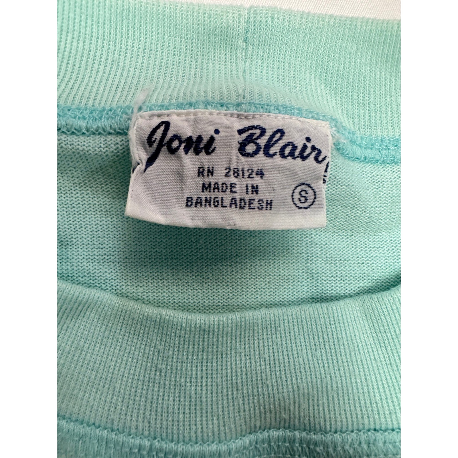 Joni Blair Vintage Aqua Mint Green Side Button Pocket T-Shirt Dress Womens Small