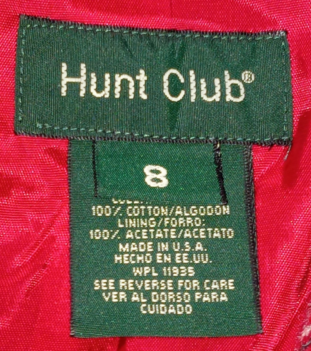 Hunt Club Women’s Velvet Red Green Plaid Vest Size 8