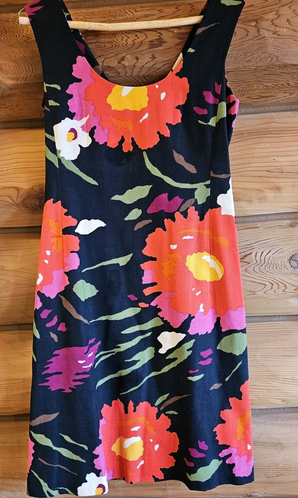 VINTAGE PAULINE TRIGERE MATCHING JACKET AND DRESS BLACK BRIGHT FLORAL SIZE 12