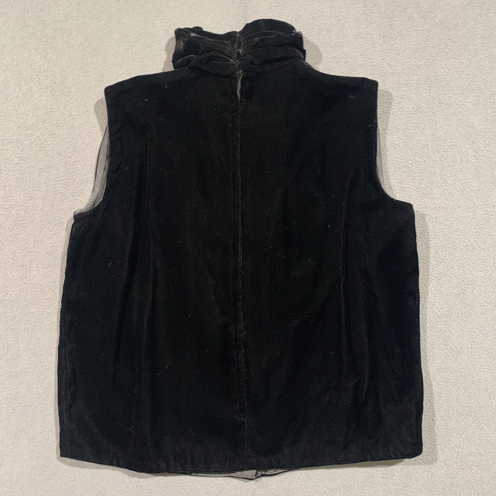 50s Black Velvet Lot Sleeveless Mock Neck Top Maxi Skirt Set Women’s L/XL