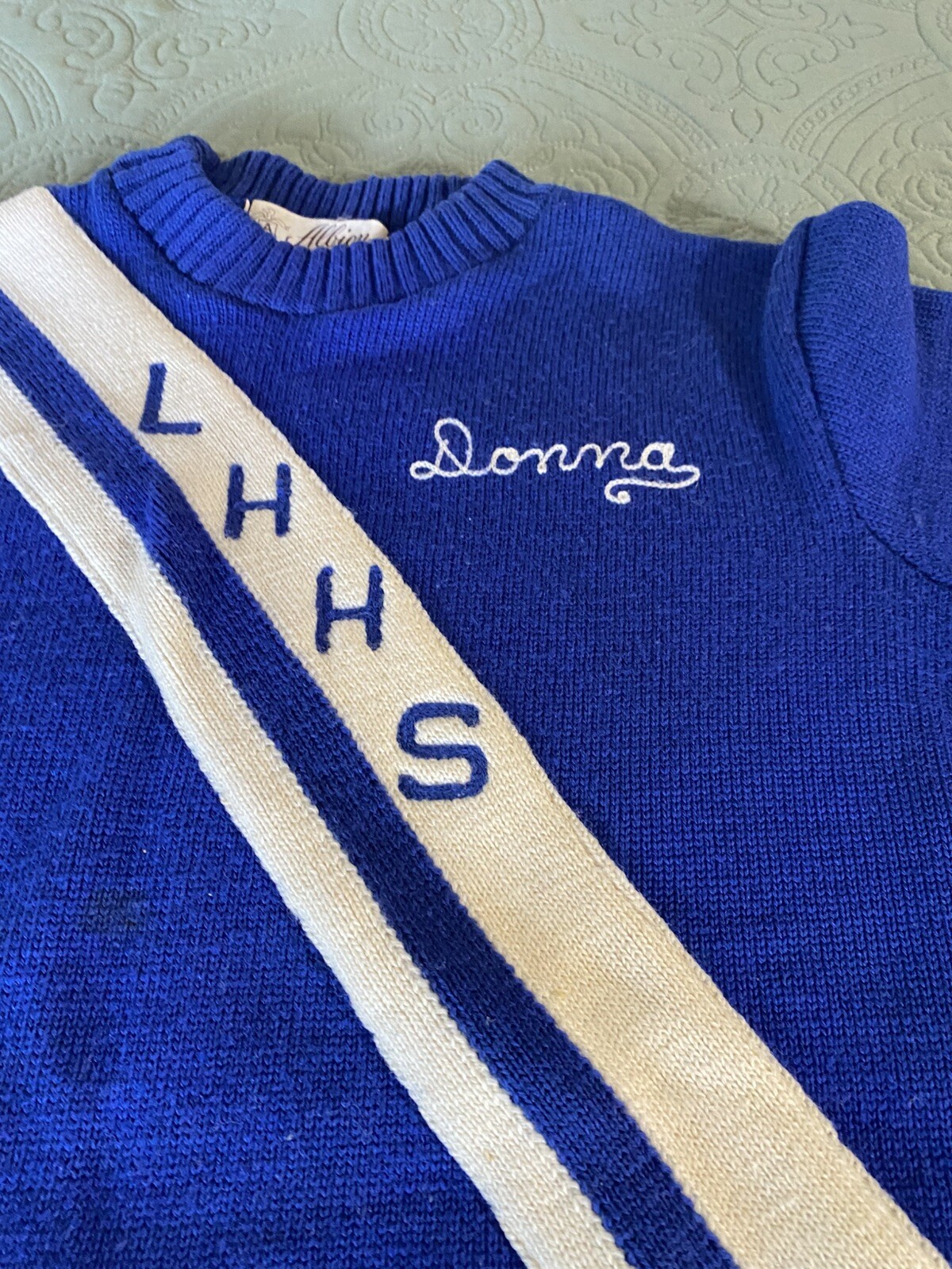 Vintage La Habra High School Vintage Women cheer sweater 1970s 100% Virgin Wool
