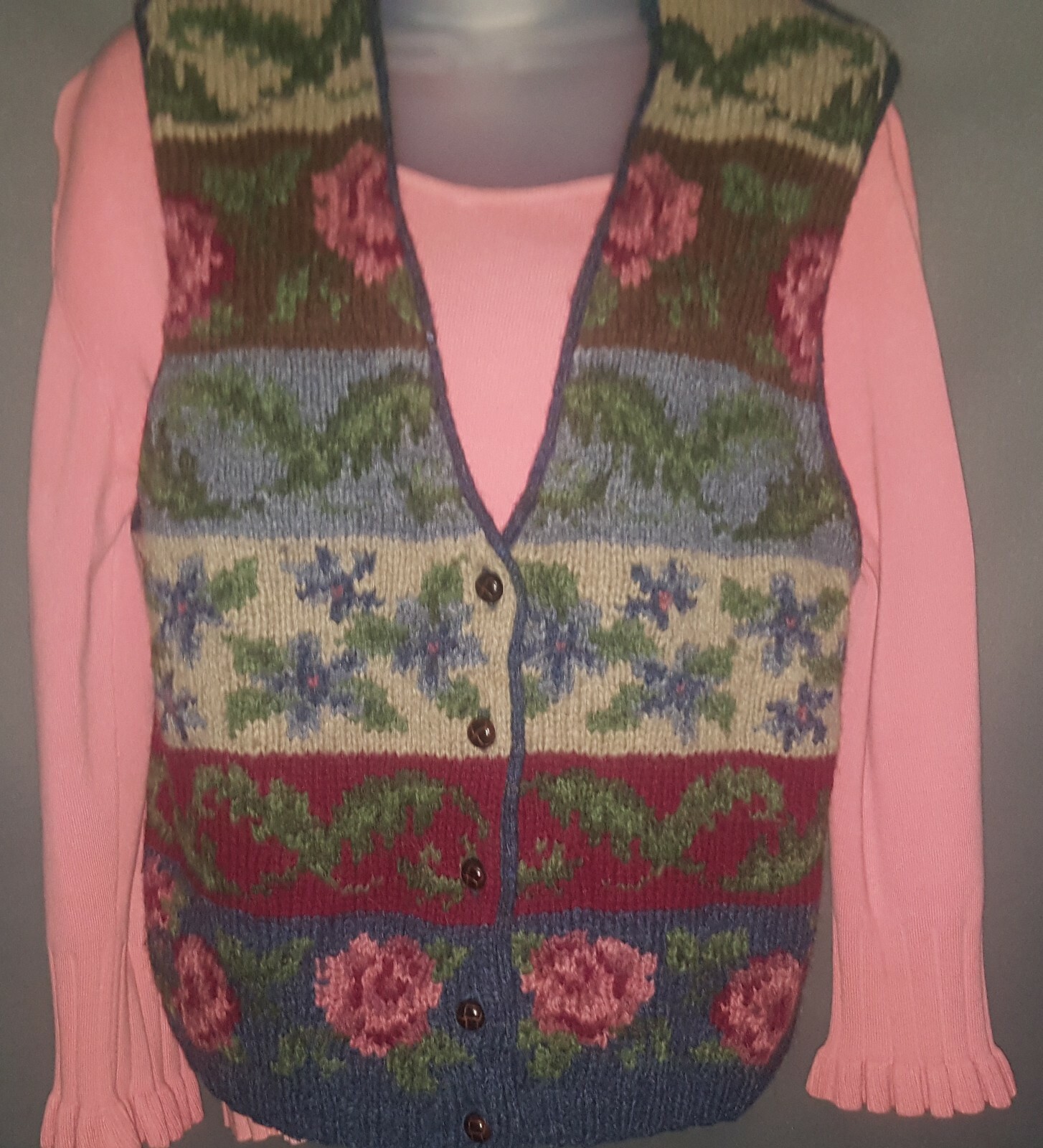 VINTAGE Robert Scott LTD Designer Sweater Vest Pure Wool/Laine Vierge Fits S/M