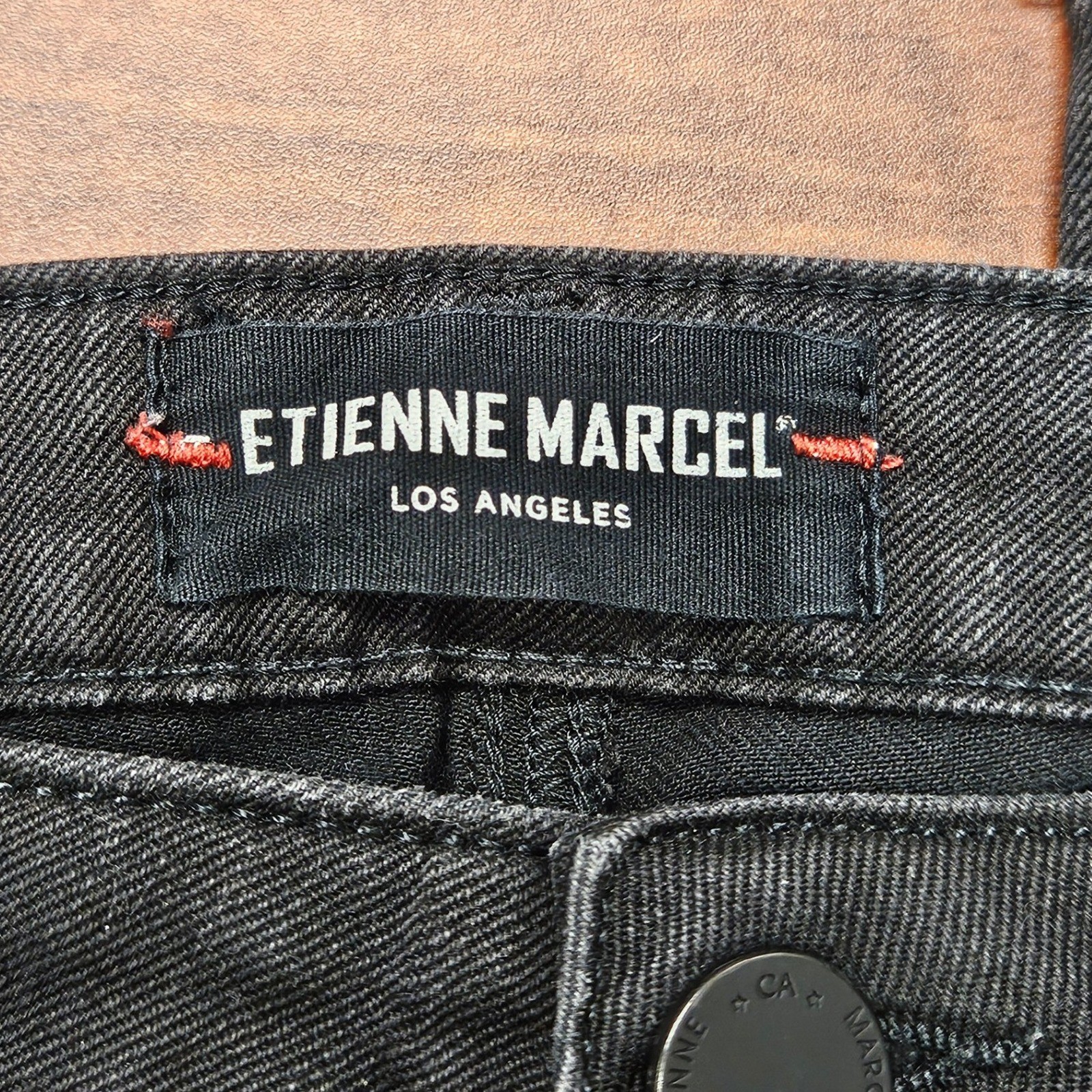 Etienne Marcel Jeans 26 Black Studded Distressed Skinny Moto Rock Glam Y2K