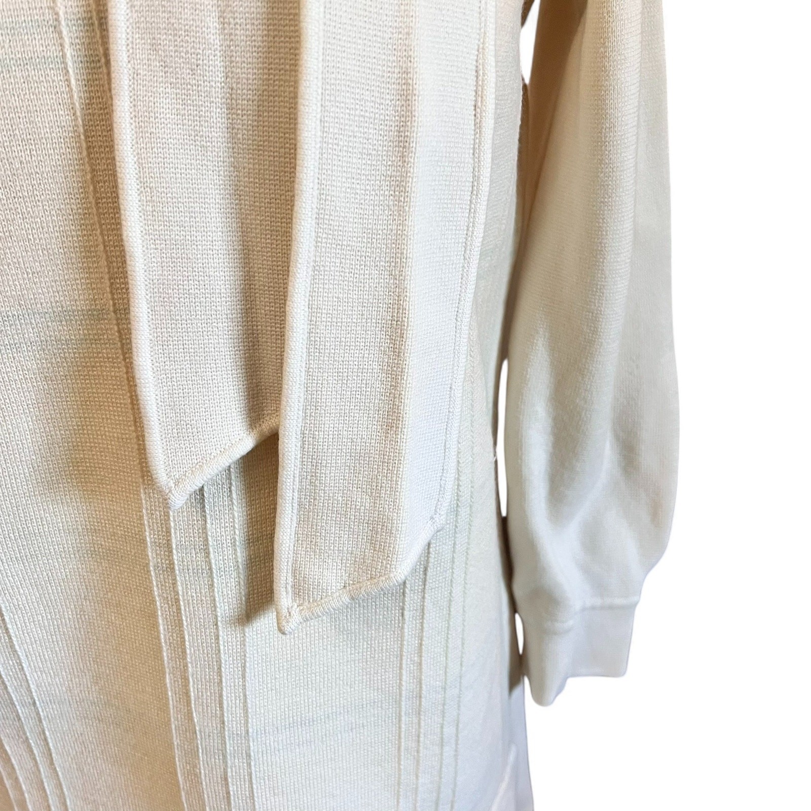 Vintage 60s Mod Ivory Wool Knit Tunic Marco Donati Hong Kong MCM Sz S