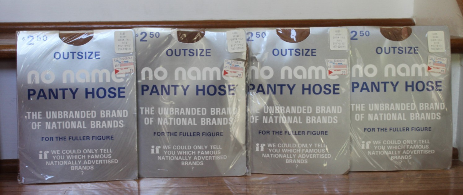 Vintage Lot of 4 NO NAME Pantyhose Queen Tall, Beige, 5’6″-5’10” GAMS- NEW
