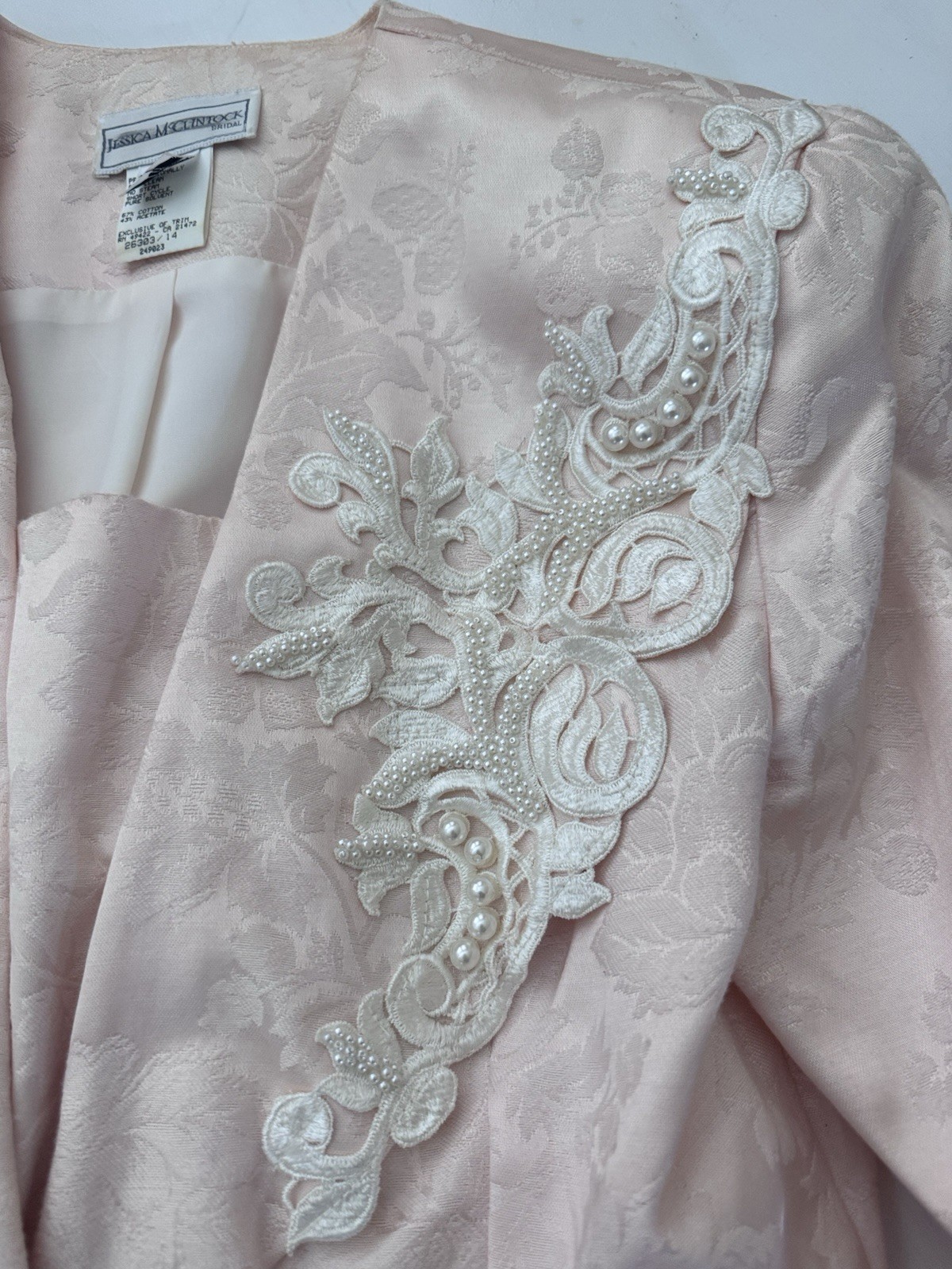 Jessica McClintock Vintage Two Piece Suit Damask Lace Maxi Sz 10 Medium