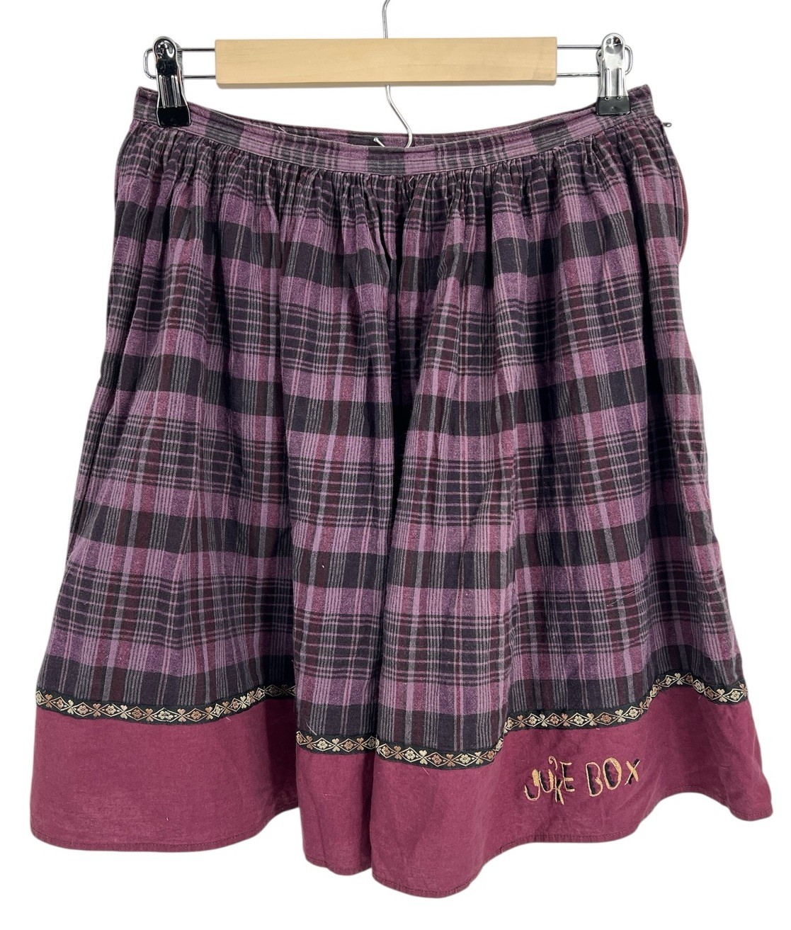Vintage 90s Grunge Juke Box Flannel Plaid Skirt Large Punk Streetwear