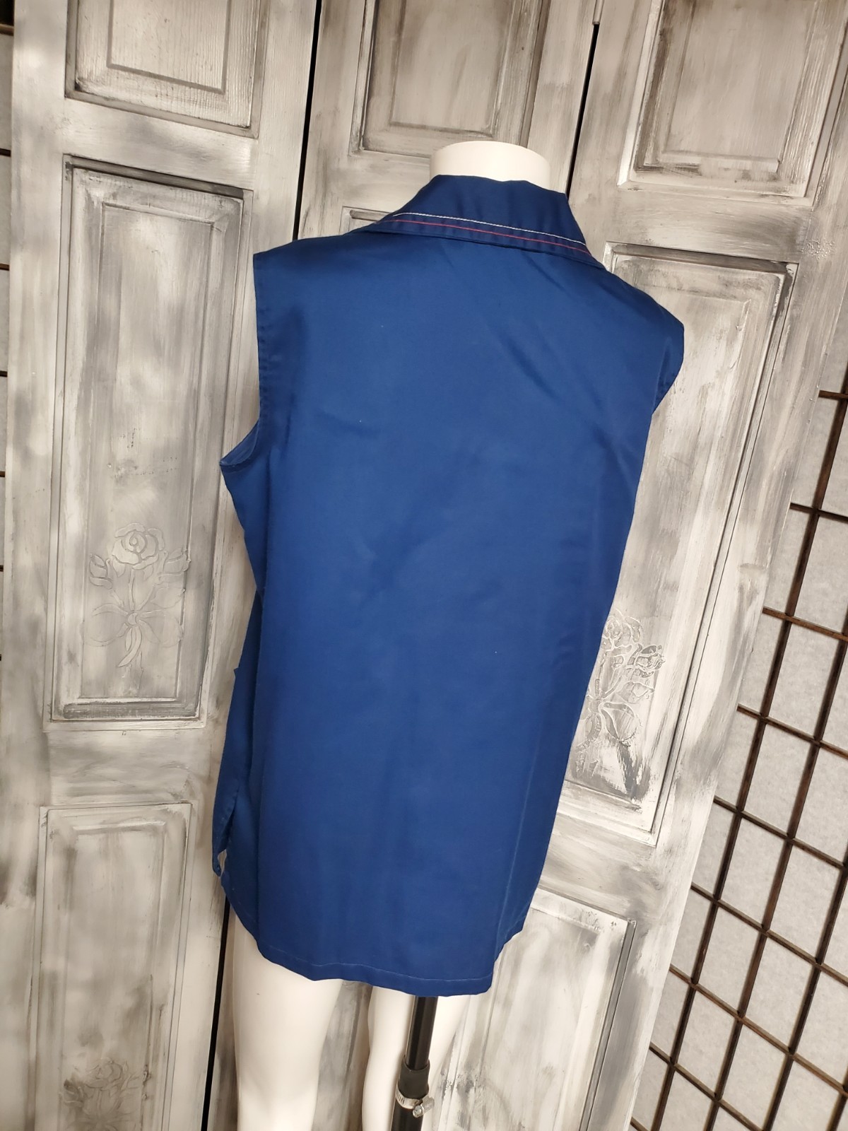 60s Vtg L Ship N Shore Dagger Collar Artist work Top Blouse Apron Sleeveless