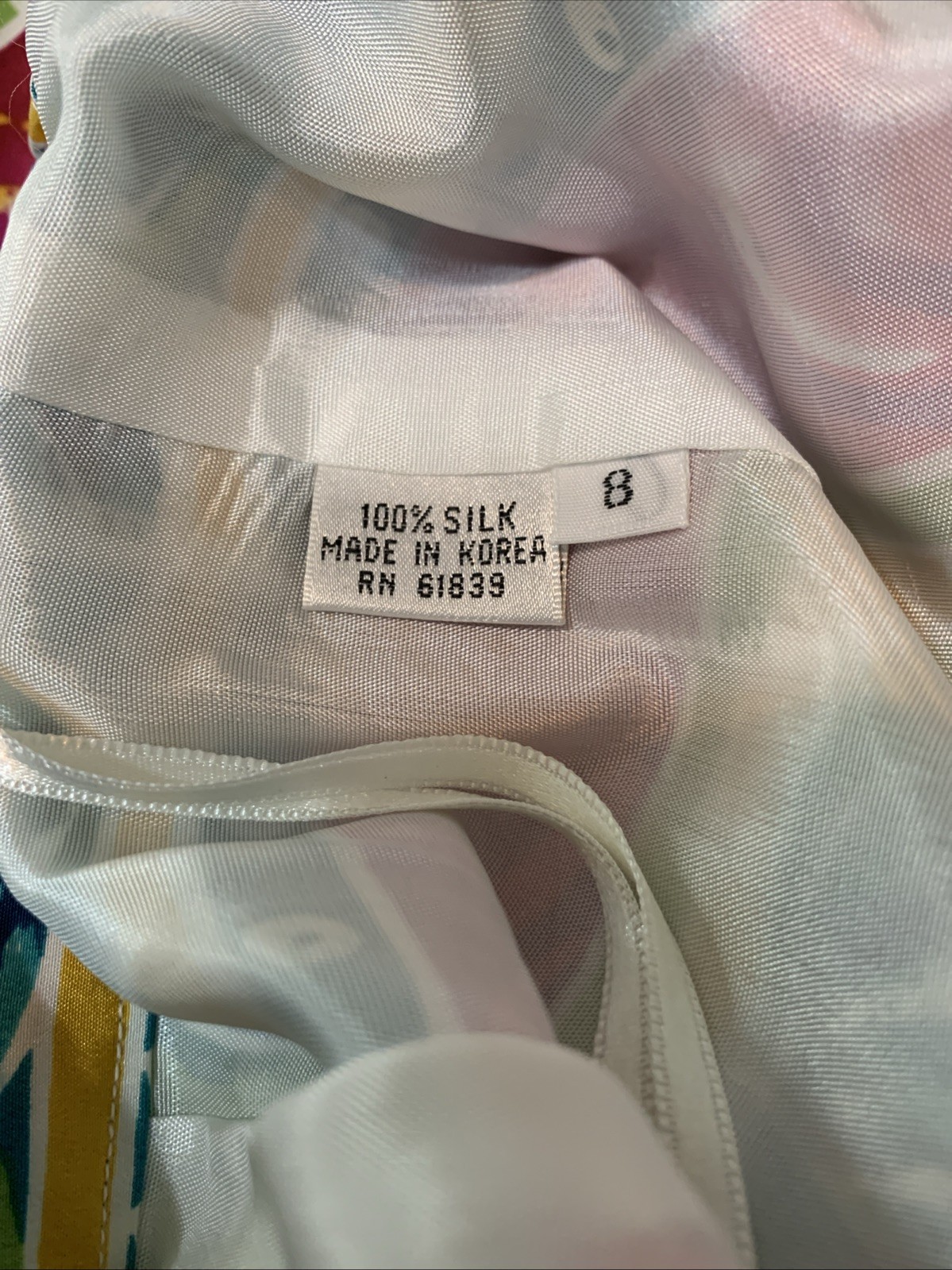 Vintage Rickie Freeman Teri Jon Linen Jacket Silk Skirt Suit Set Colorful sz.8