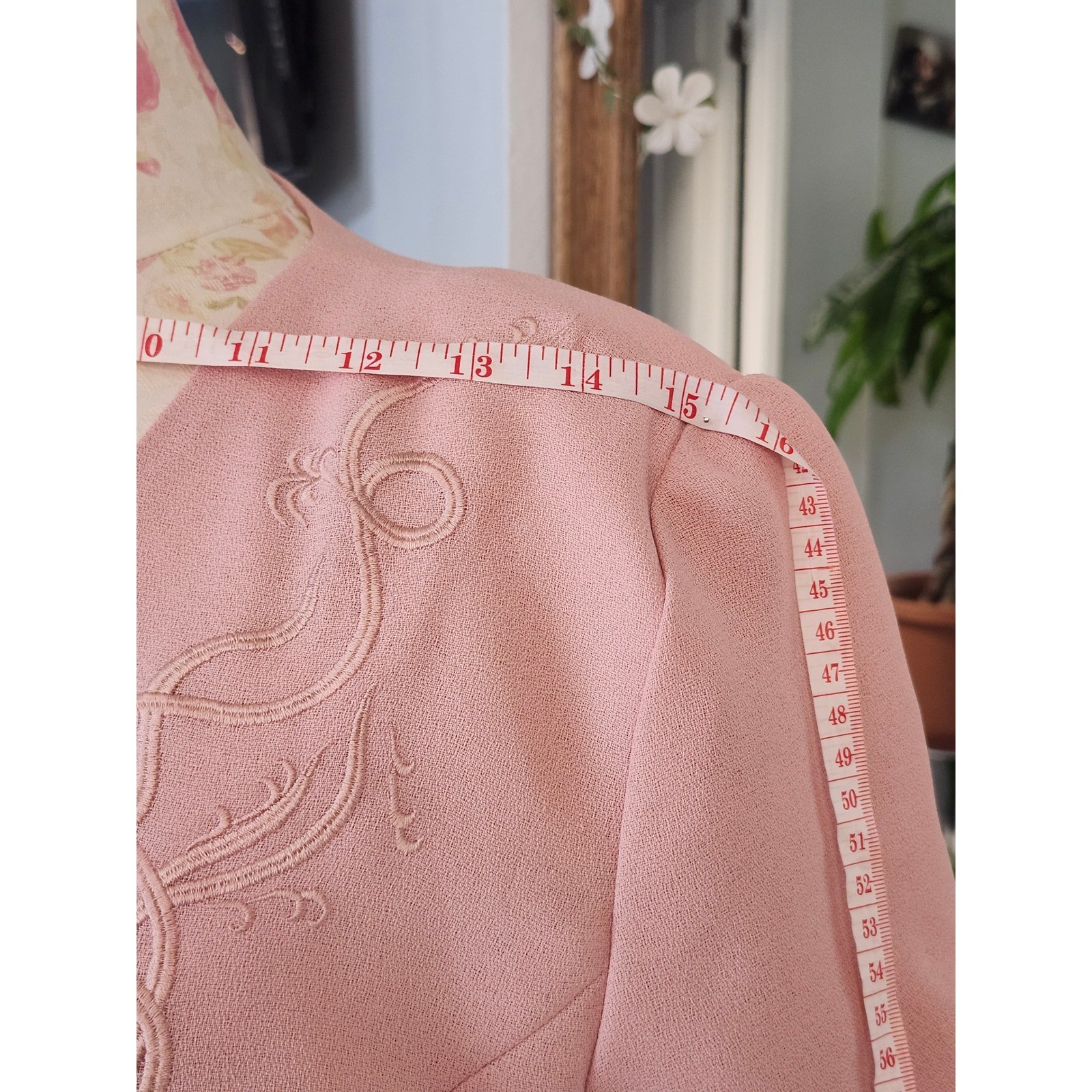 Vintage Maggy London Blush Pink Maxi Dress Size 8 Button Front Romantic Formal