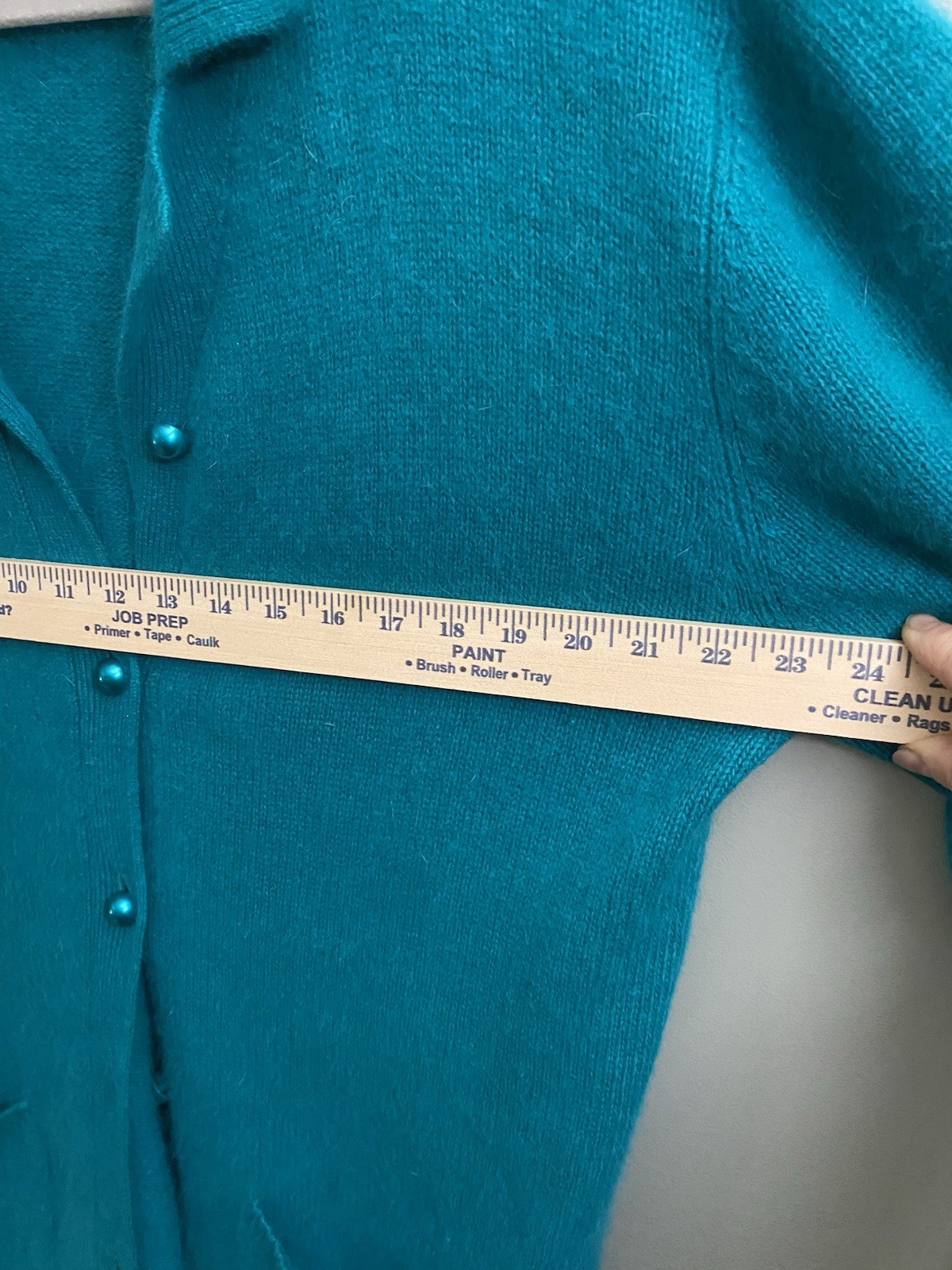 Vintage Womens Sweater Cardigan Oversized Size M Lamswool Mix Tiffany Color