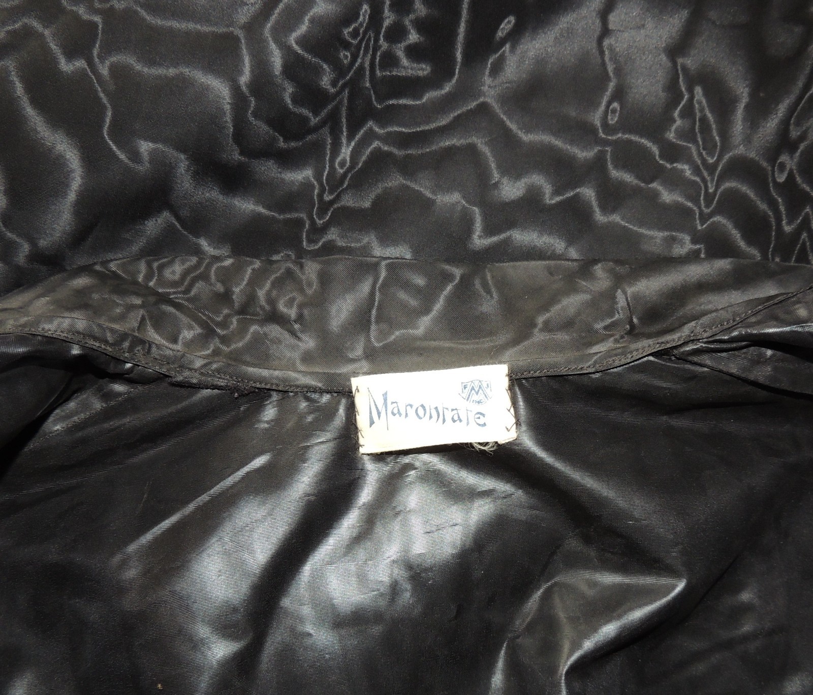 Marontate 40s Dress Black Moire Taffeta Halter with Peplum Jacket