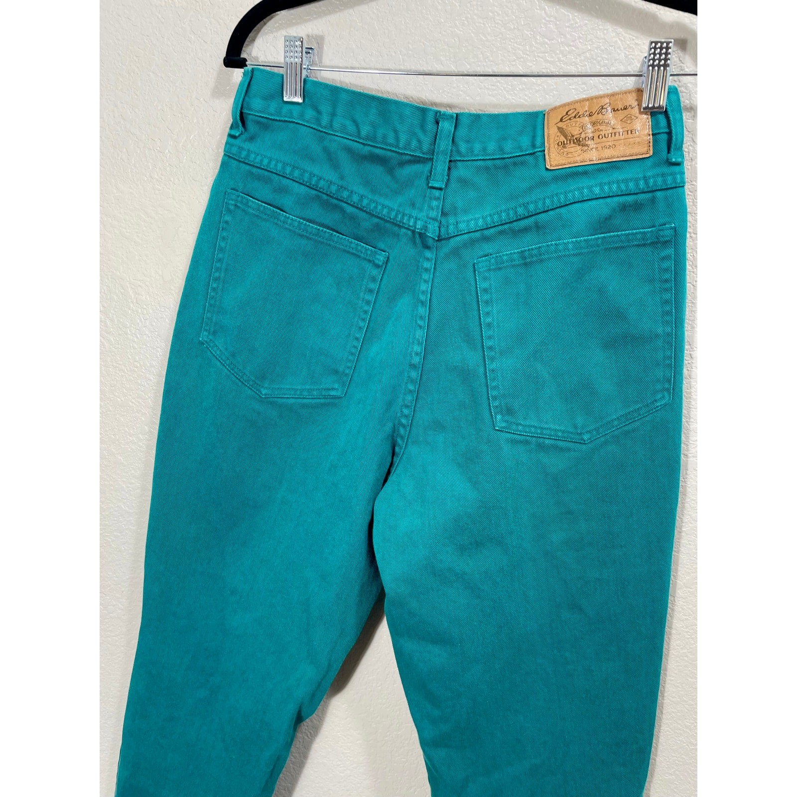 Vintage 80s Eddie Bauer Teal High-Waist Jeans 28″ Waist Outdoors Western