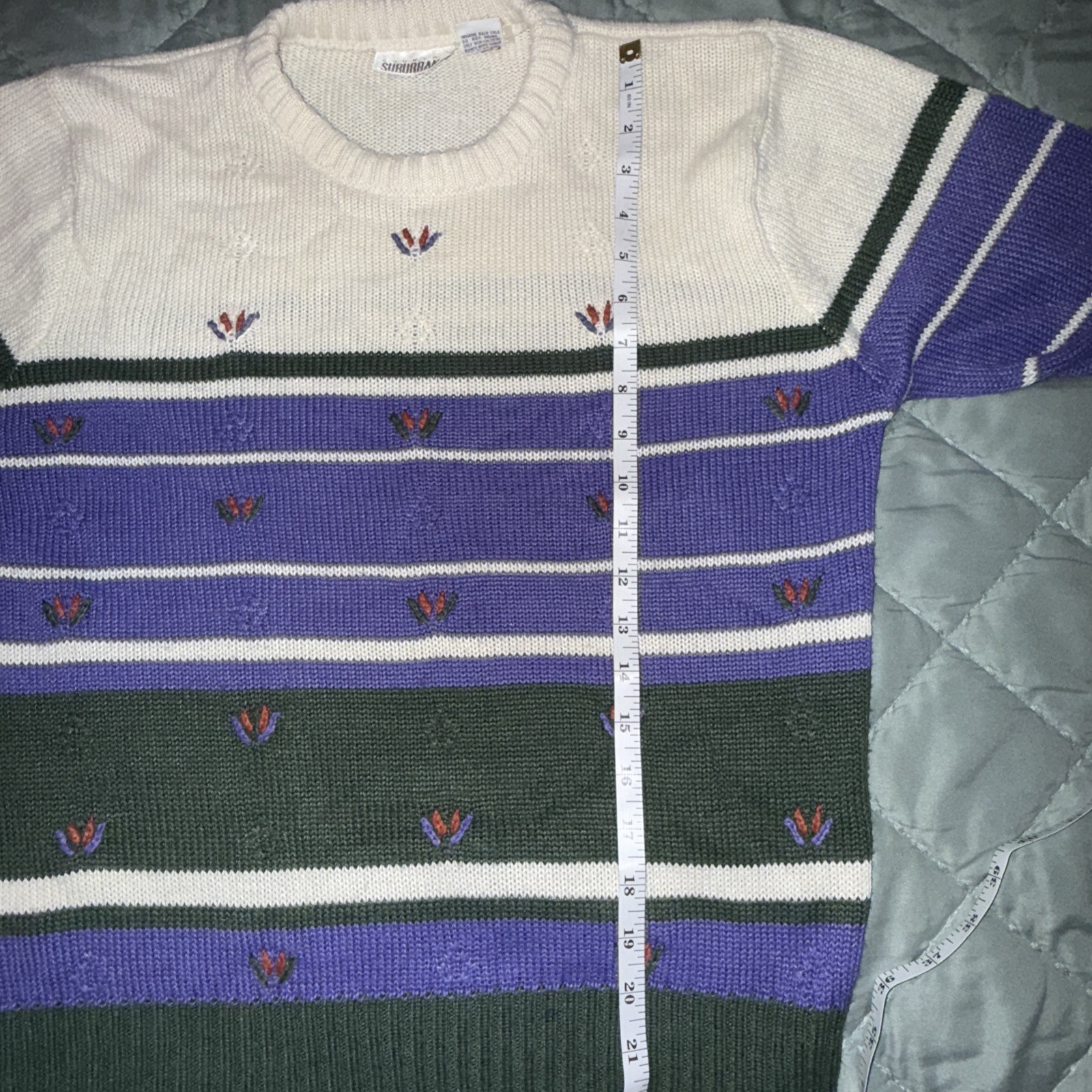 Vintage Country Suburban Womans Knit Sweater Grandma Sz L EUC Retro Old School