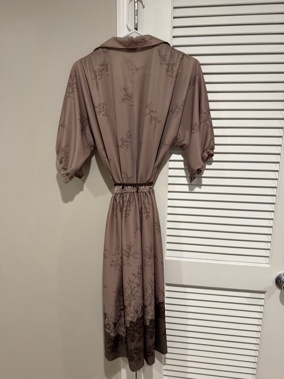 Womens Vintage Floral Print Hippie Boho Style Dress Earth Tones Size 12