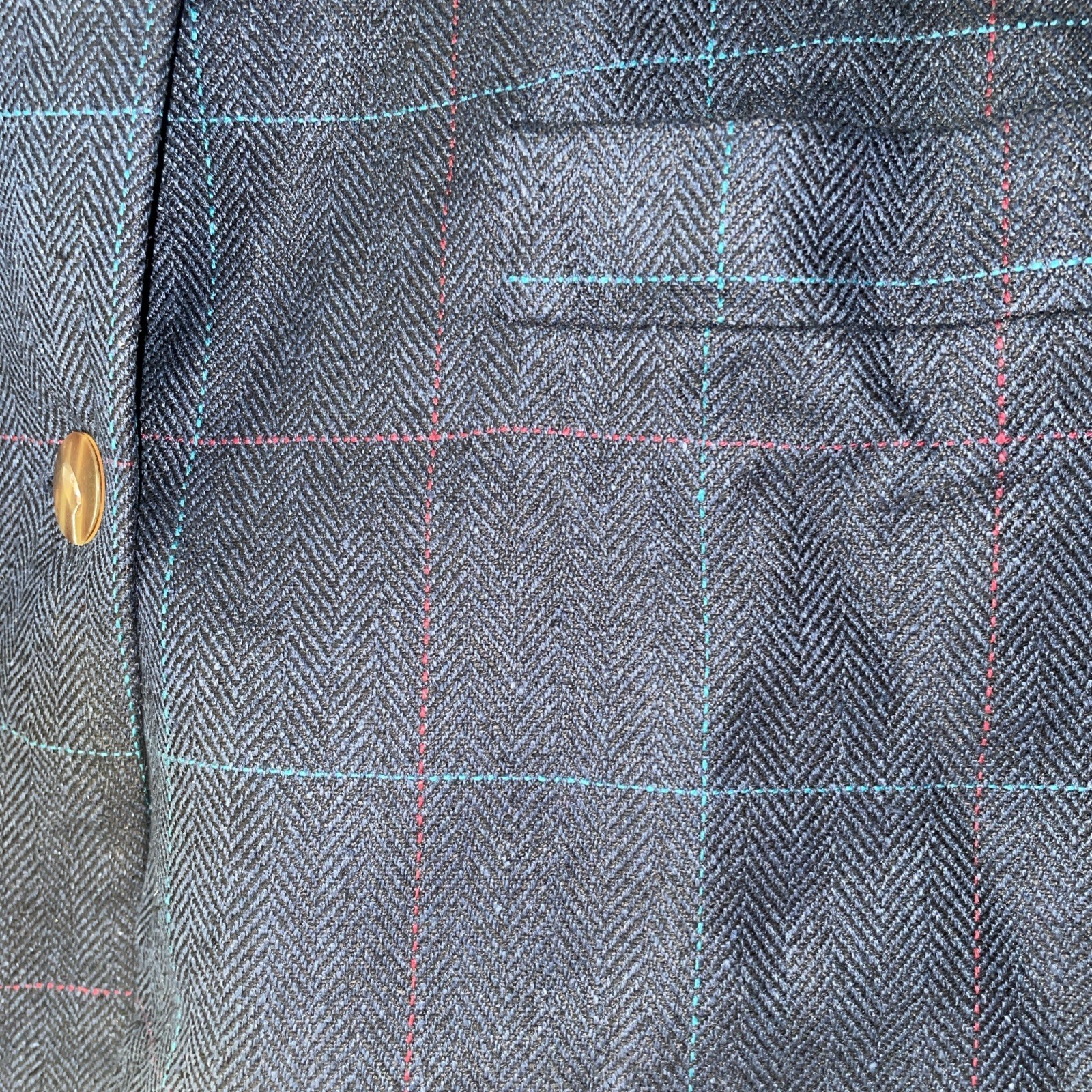 Women’s George A LTD Vintage Size Medium Silk Plaid Blazer Jacket Lined