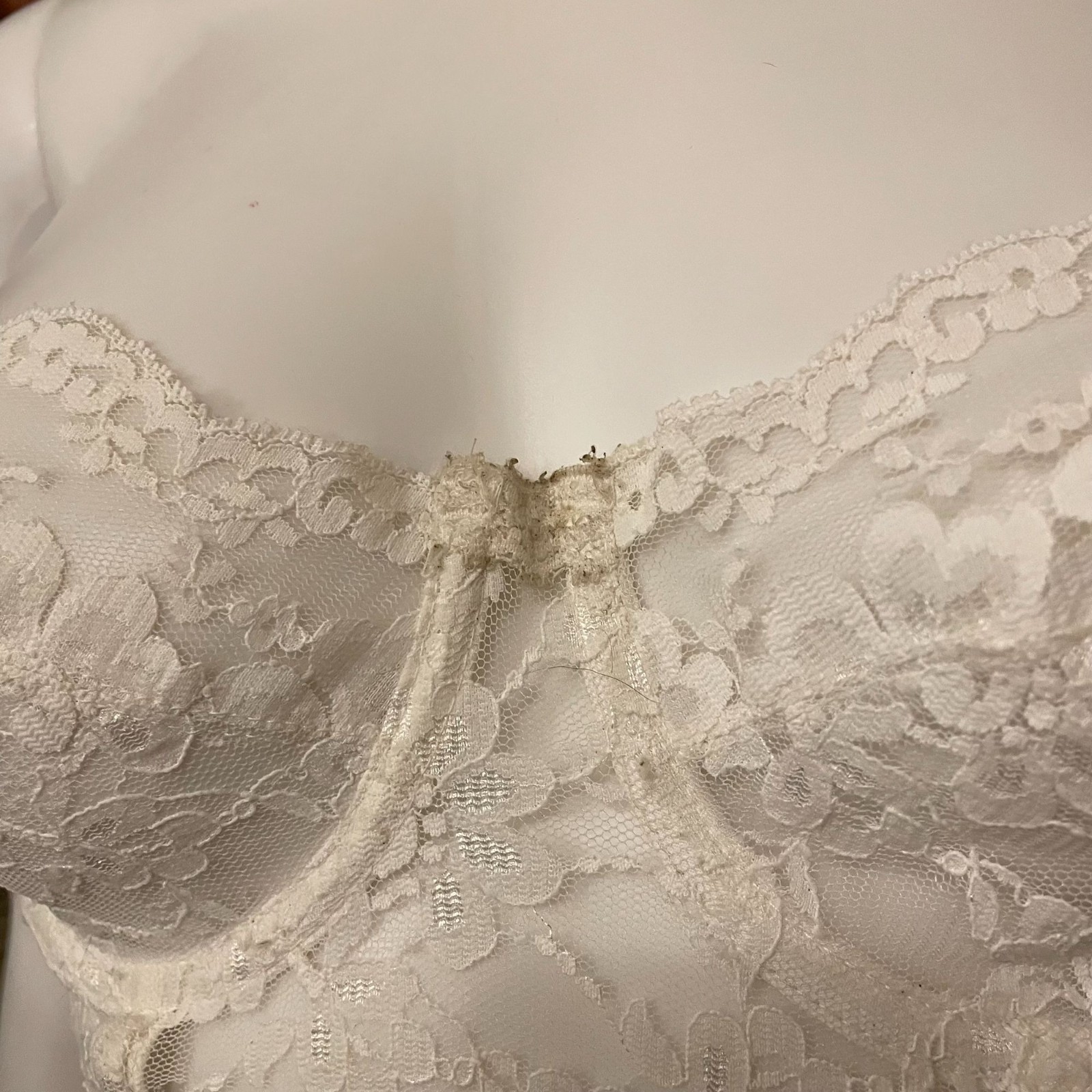 Vintage Lily of France by Dolores Lace Boned Strapless Bra Size 36C