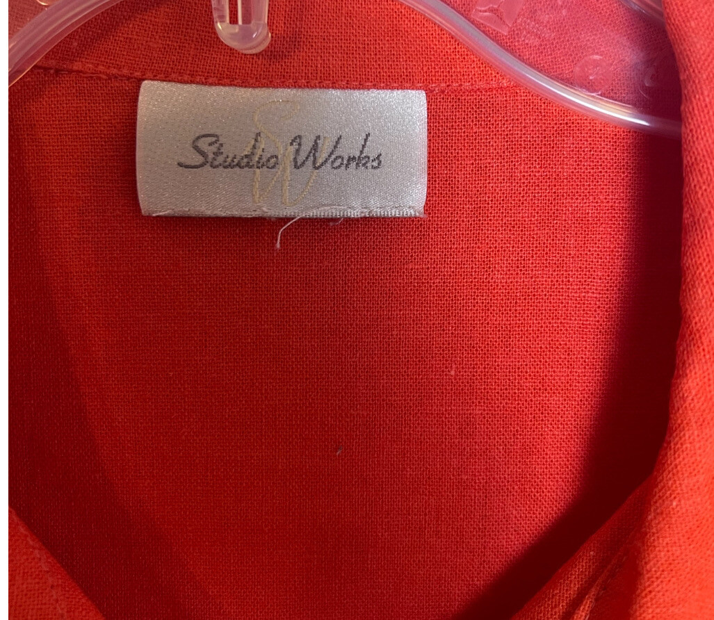 Vintage Studio Works Size Medium Orange Pants With Pockets 2Pc Set Casual Work
