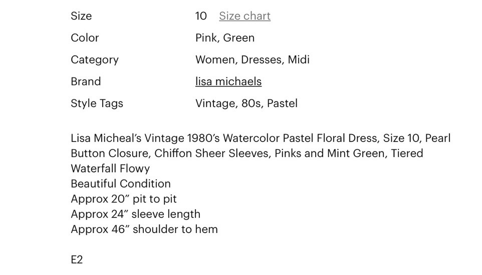 LISA MICHAELS Floral Watercolor Pastel Vintage 80s Dress Size 10 Made In USA