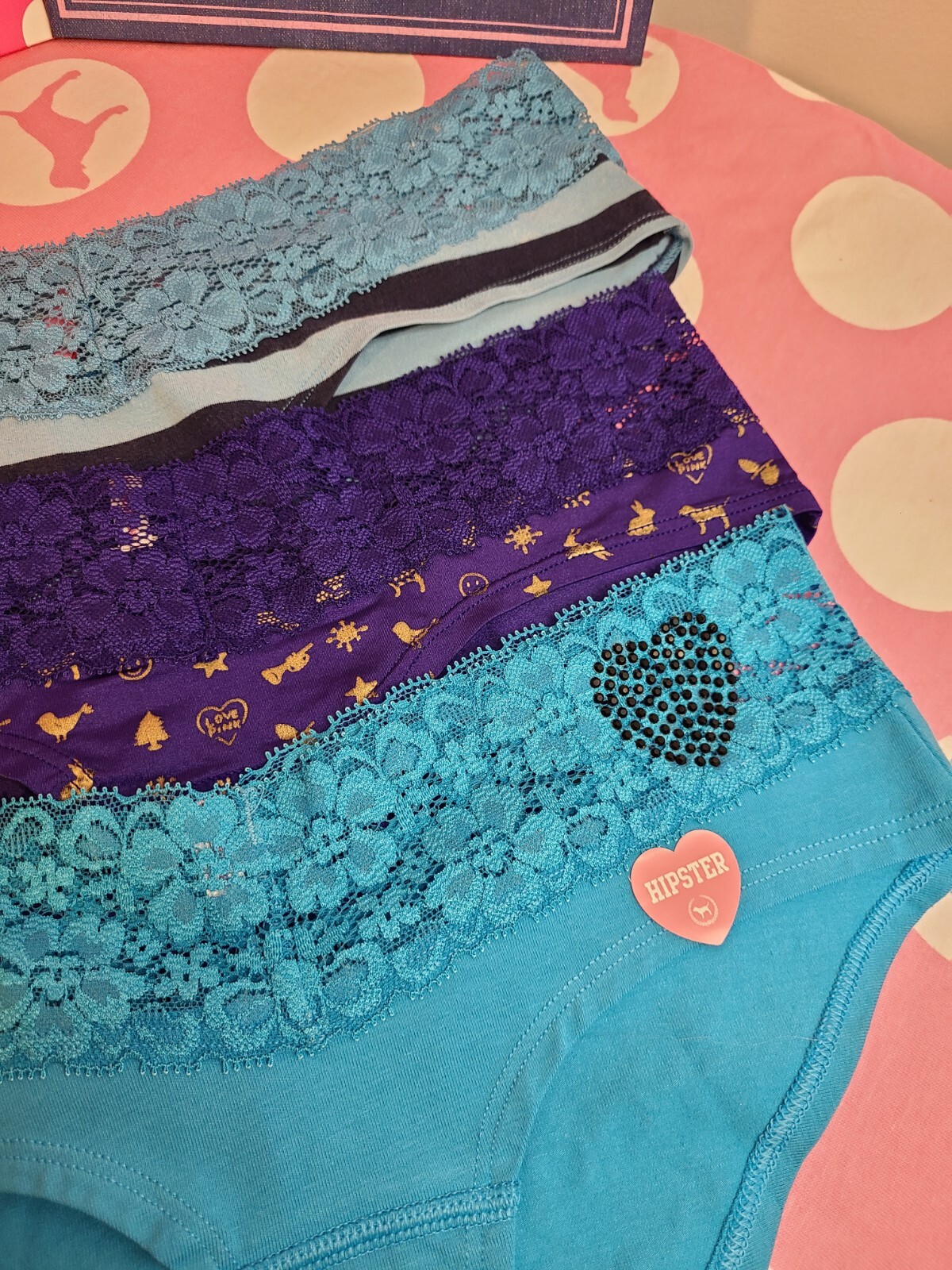 Y2K Vtg VS PINK 3pk Extra Low-rise Hipster Panties Size XS 💙