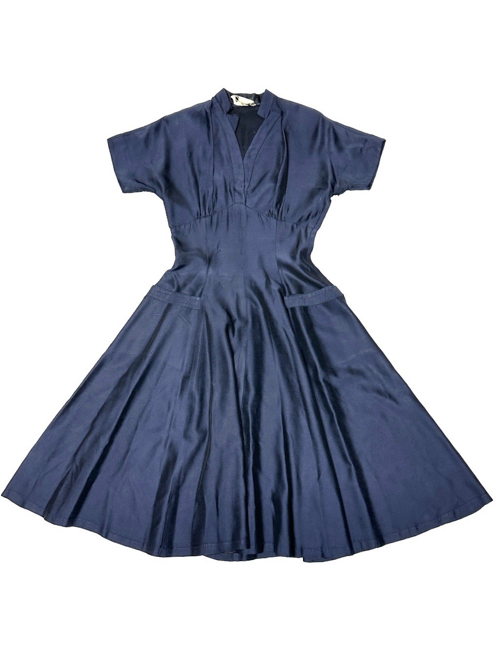Vintage 1950s Jonathan Logan Blue Tailored Dress Fit Flare AS IS FLAWED Sz 0/2