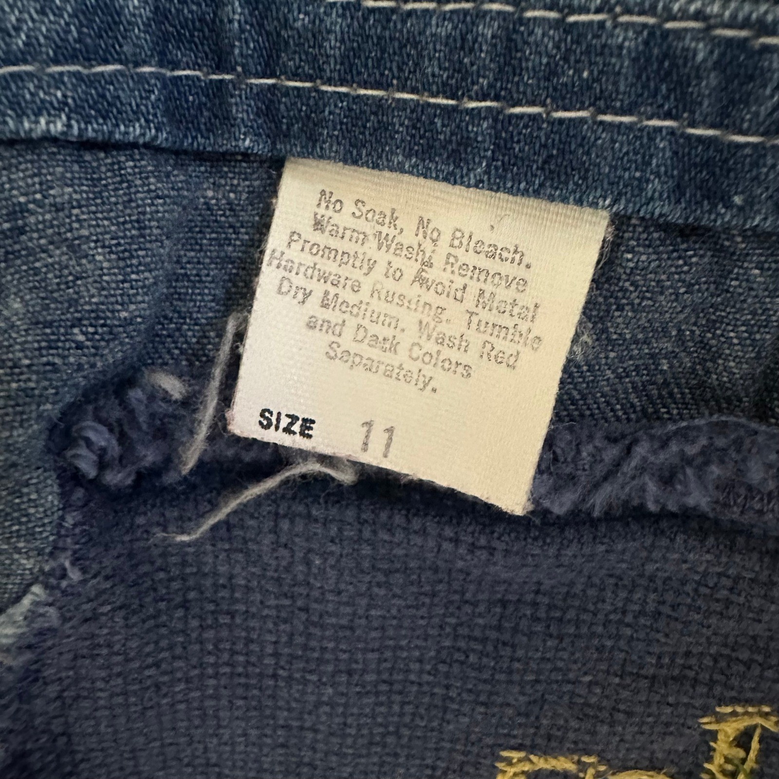 Vintage OshKosh Bgosh Canvasbacks Denim Overall Dress Embroidered VJP Size 11