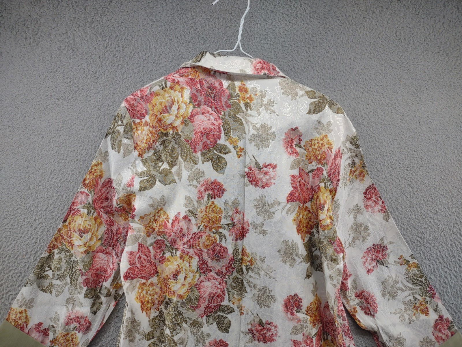 Vintage 80s SL Fashions Floral Long Open Blazer Cardigan in Size 18 USA Made
