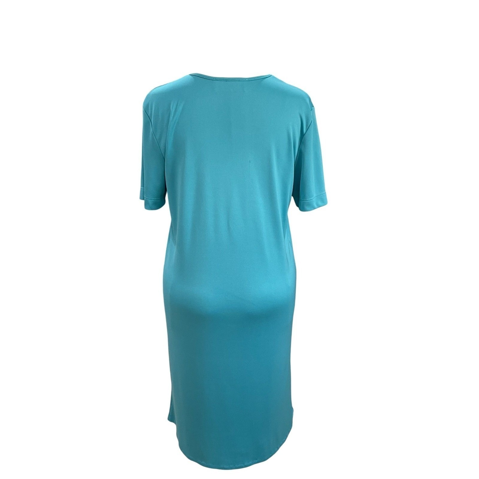 Joan Walters Aqua Blue Two Piece Dress Jacket Set Size 10 Vintage Minimalist