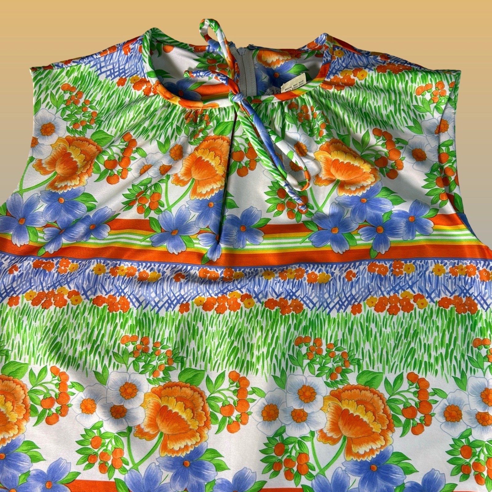 Trends by Jerrie Lurie Maxi Dress Womens Large Multi Color Excellent 70s Floral
