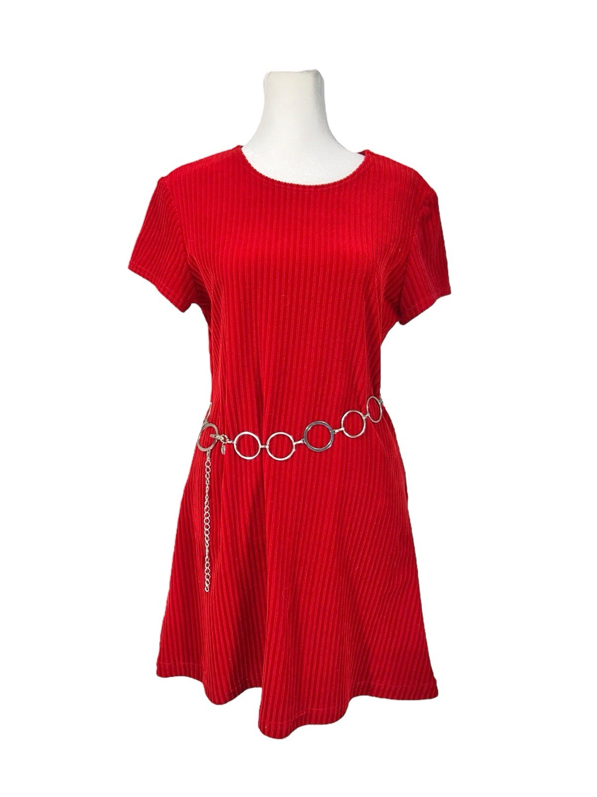 JAZZ VTG 1990s VELVET MINI DRESS CLUB HIP HOP Y2K CHAIN BELT RIOT GRRRL GRUNGE