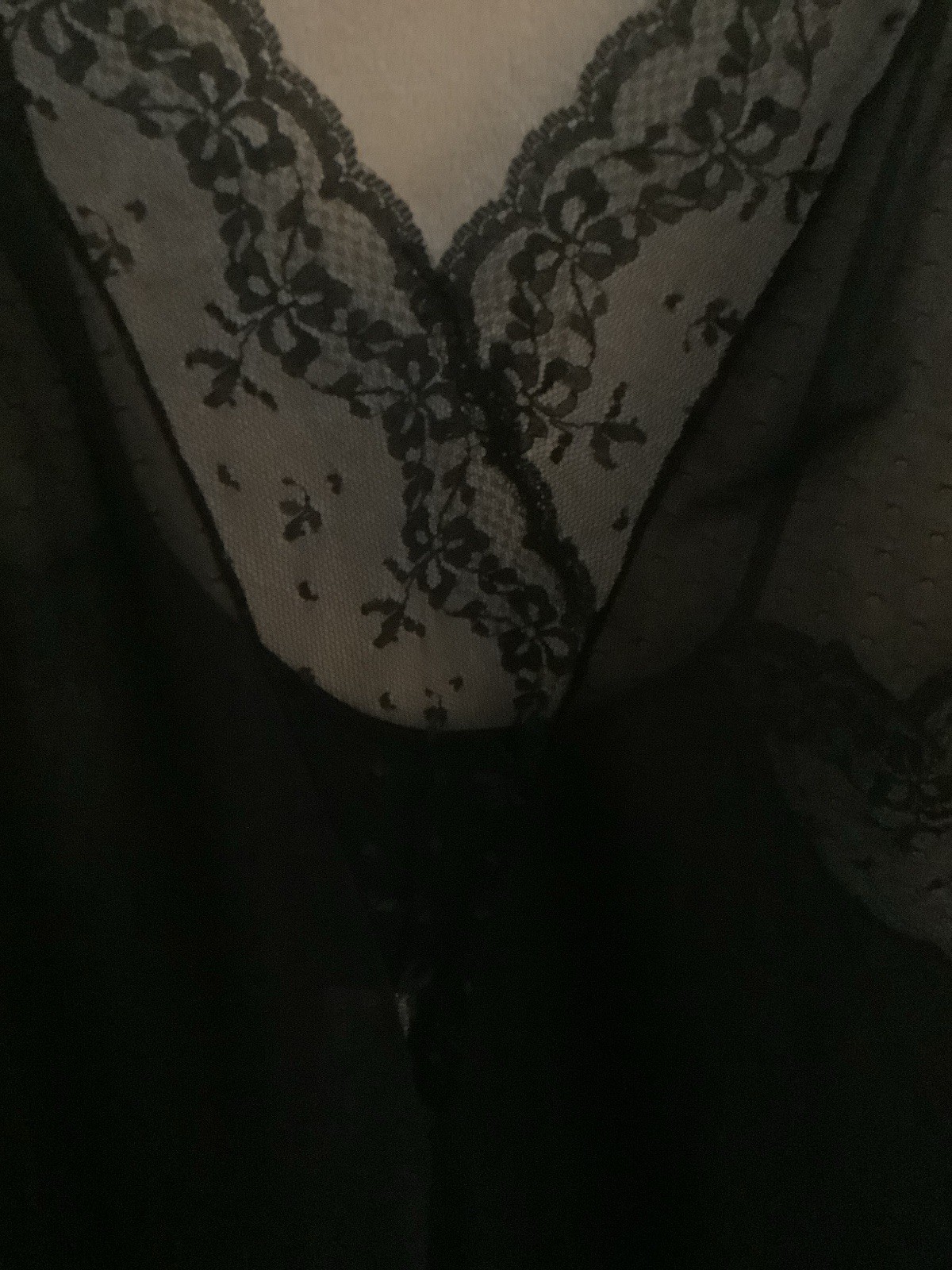 Ralph Montenegro Lingere Peignoir Black Lace Baby Doll Nighty And Robe Sz SM