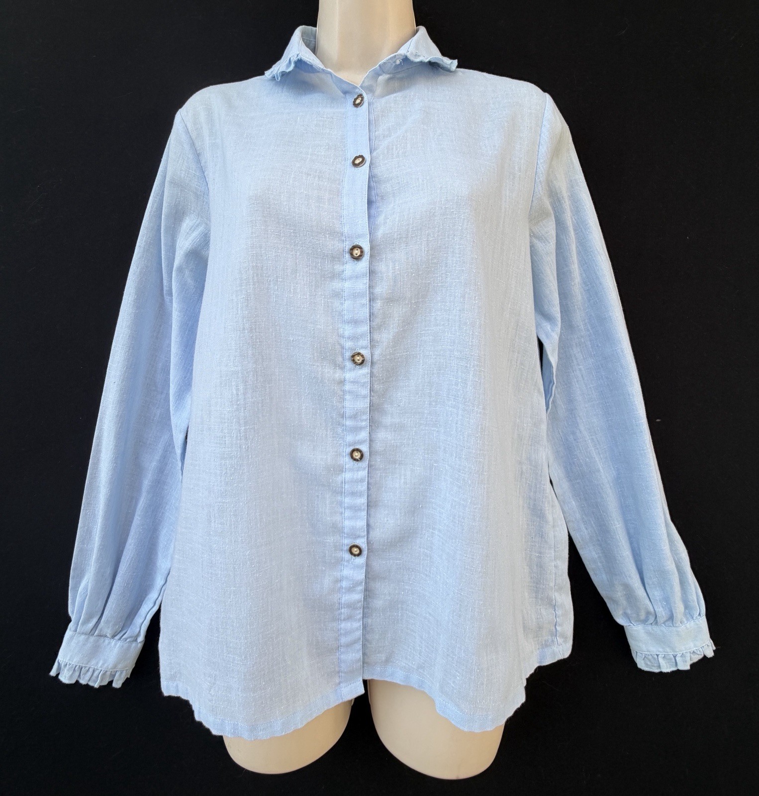 VINTAGE TRACHTEN JULIUS LANG BUTTON FRONT BLOUSE SHIRT 38 S SMALL BAVARIAN LOOK!