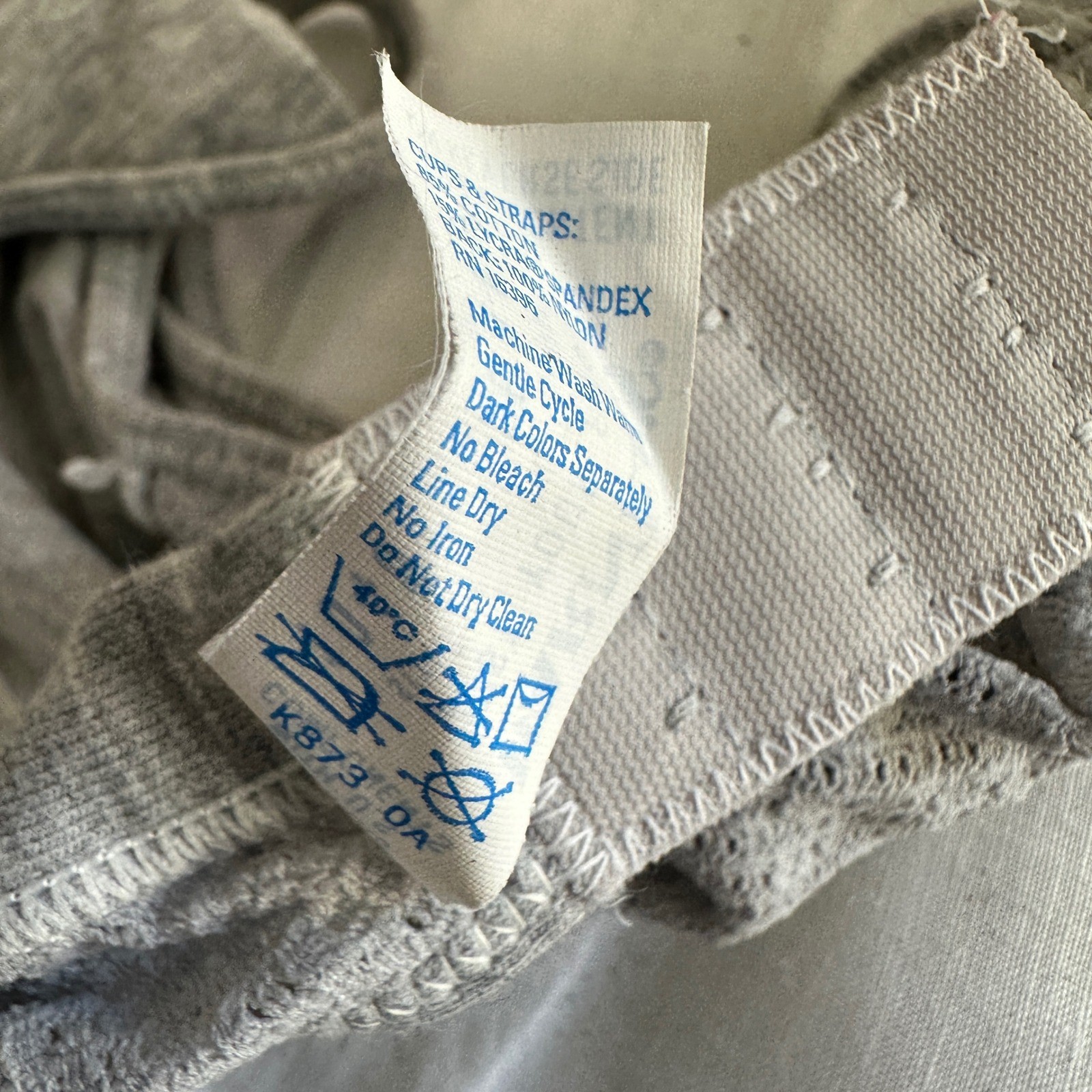 Warner’s Bralette Vintage 90s Gray Cotton Blend Heathered Wireless 36 A-B-C