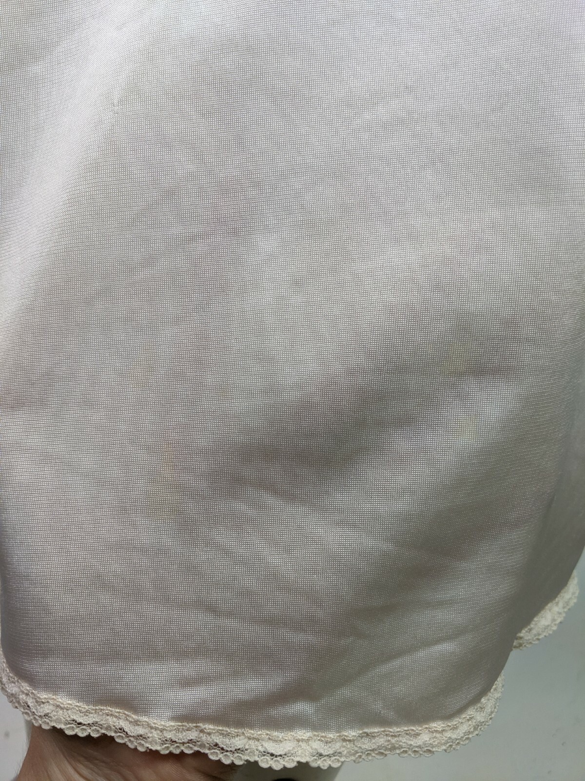 Nylon Lingerie Maidenform Half Slip Vintage Beige Vtg Lace Below Knee M