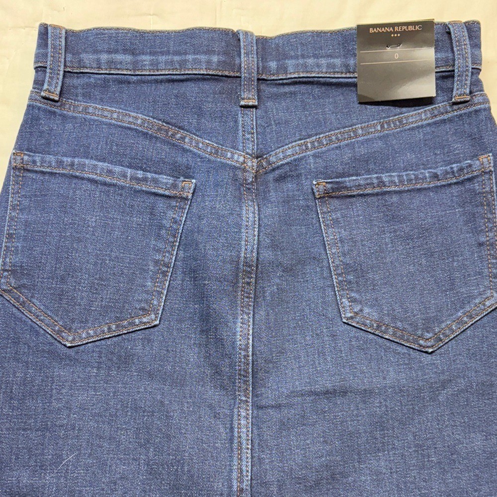 NWT Banana Republic Vintage 90s Y2K High-Rise A-Line Denim Midi Skirt Dark Wash