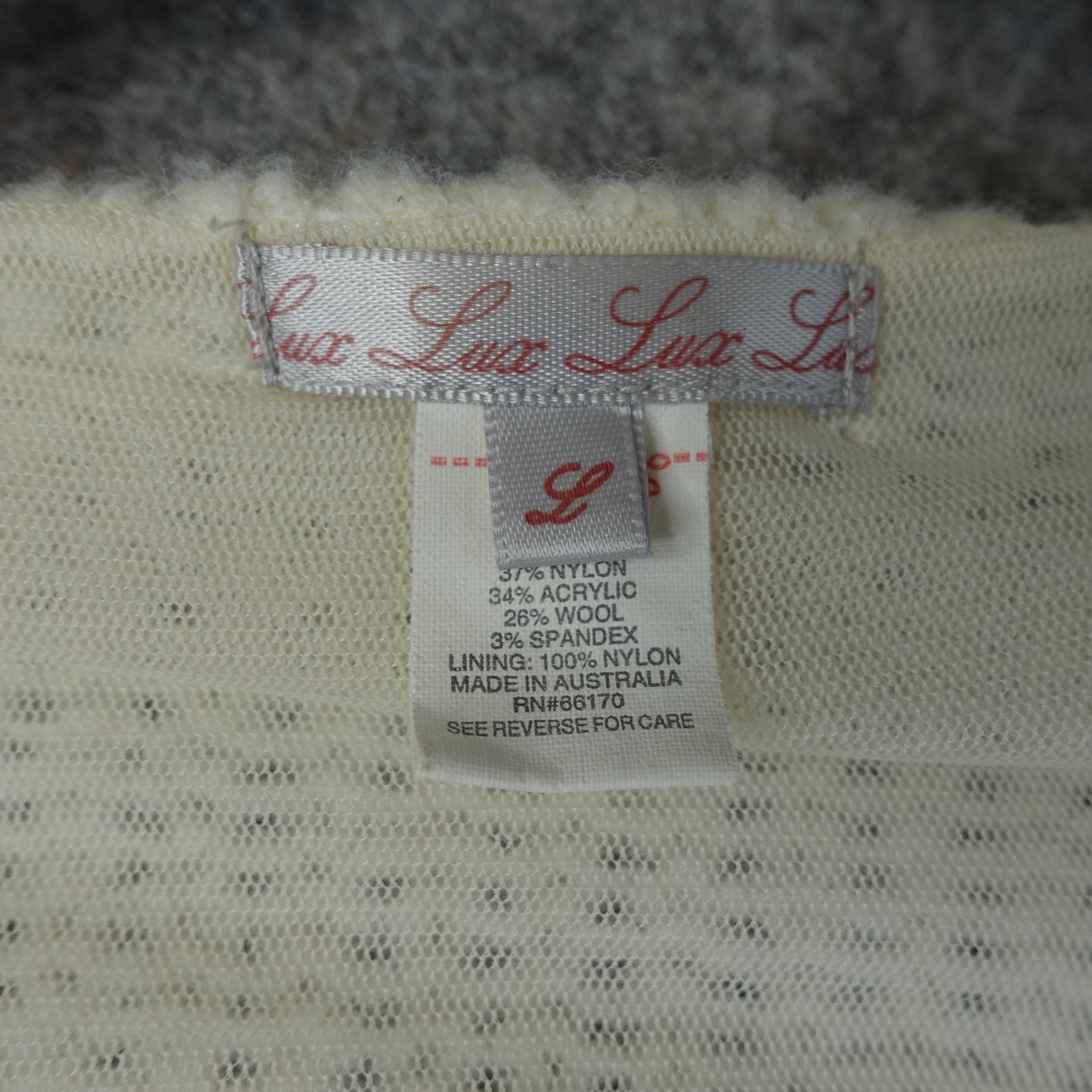 Vintage Y2K Cardigan Cream Wool Knit Shrunken Fuzzy Sweater Mesh Fairy Grunge