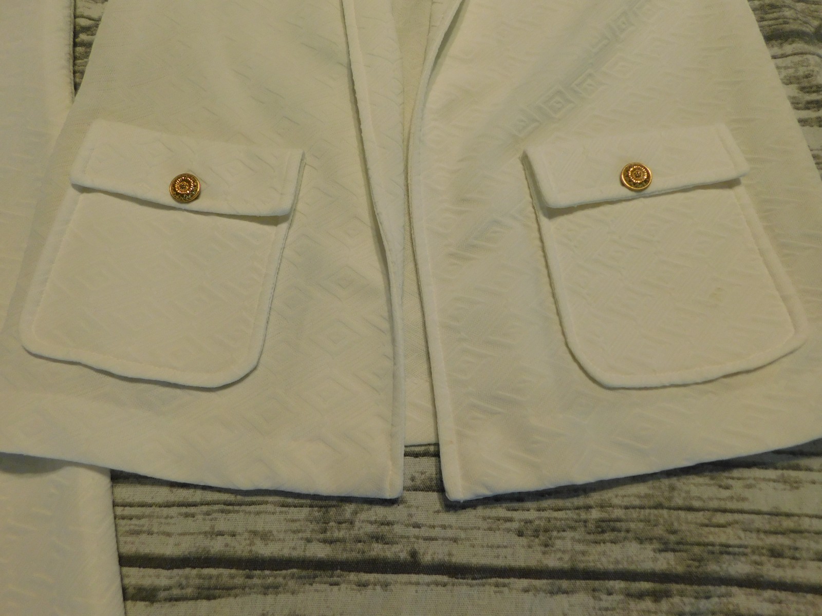 VTG 70’s POLY BELL BOTTOM PANTS TEXTURED OUTFIT SET VEST GROOVY WOMENS M/L DISCO