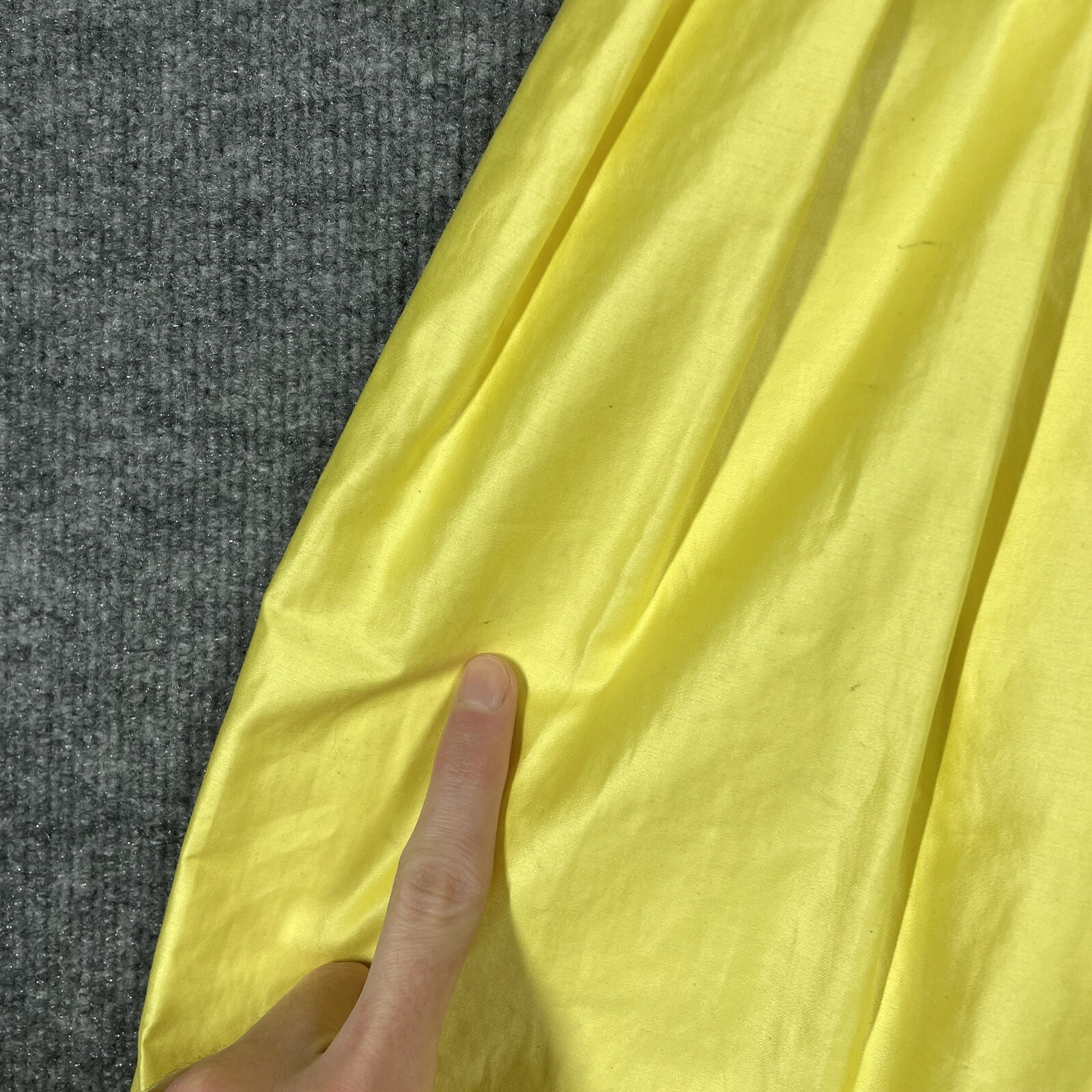 VINTAGE 50s Town & Country Club Dress Small Polished Cotton Day Tea Swing Yellow