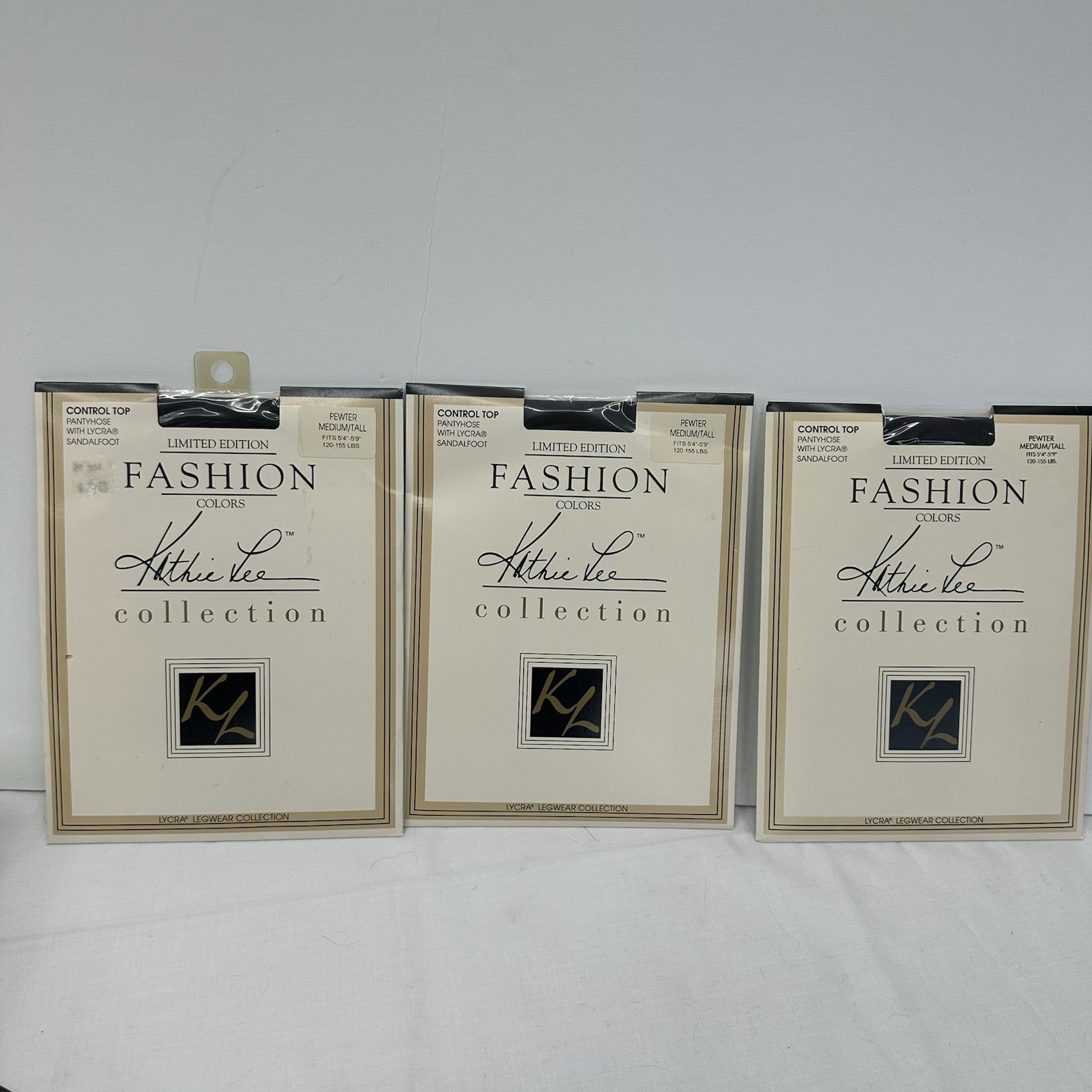 Kathie Lee Control Top Pantyhose Pewter Medium Tall Limited Edition Fashion