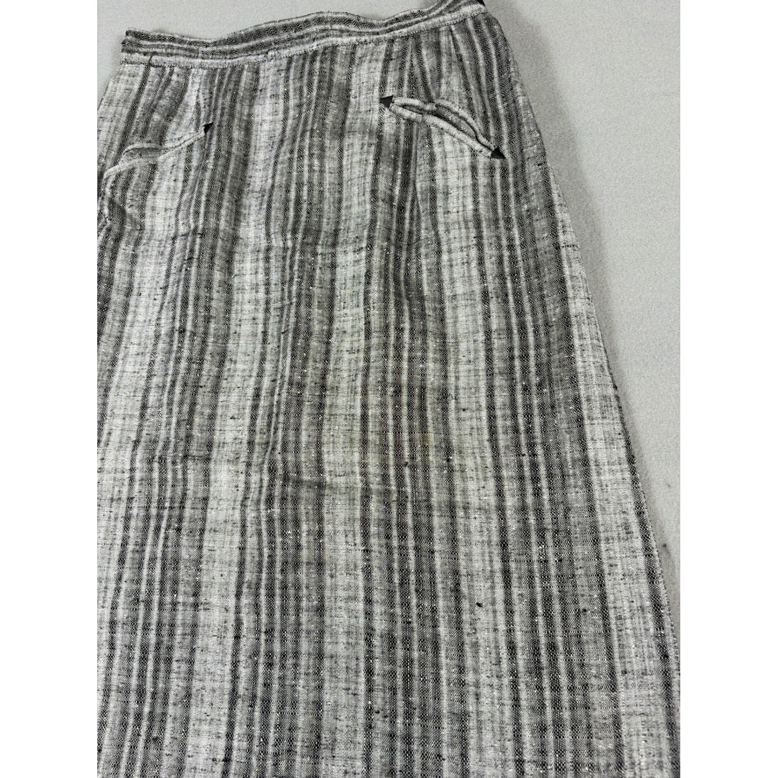 Vintage Lampl Fashions Grey Stripe A-Line Skirt Rayon Acetate Size 11/12 0698