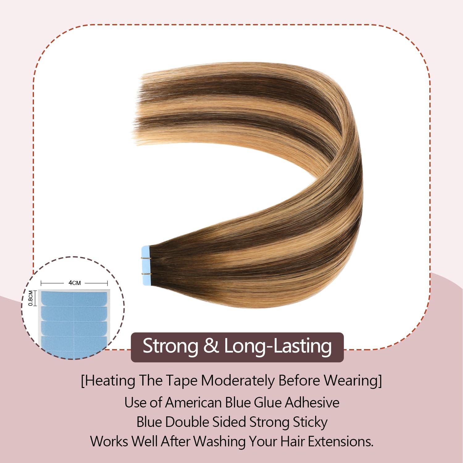 Sunya Tape in Hair Extensions Human Hair Balayage Chocolate Brown to Caramel Blo