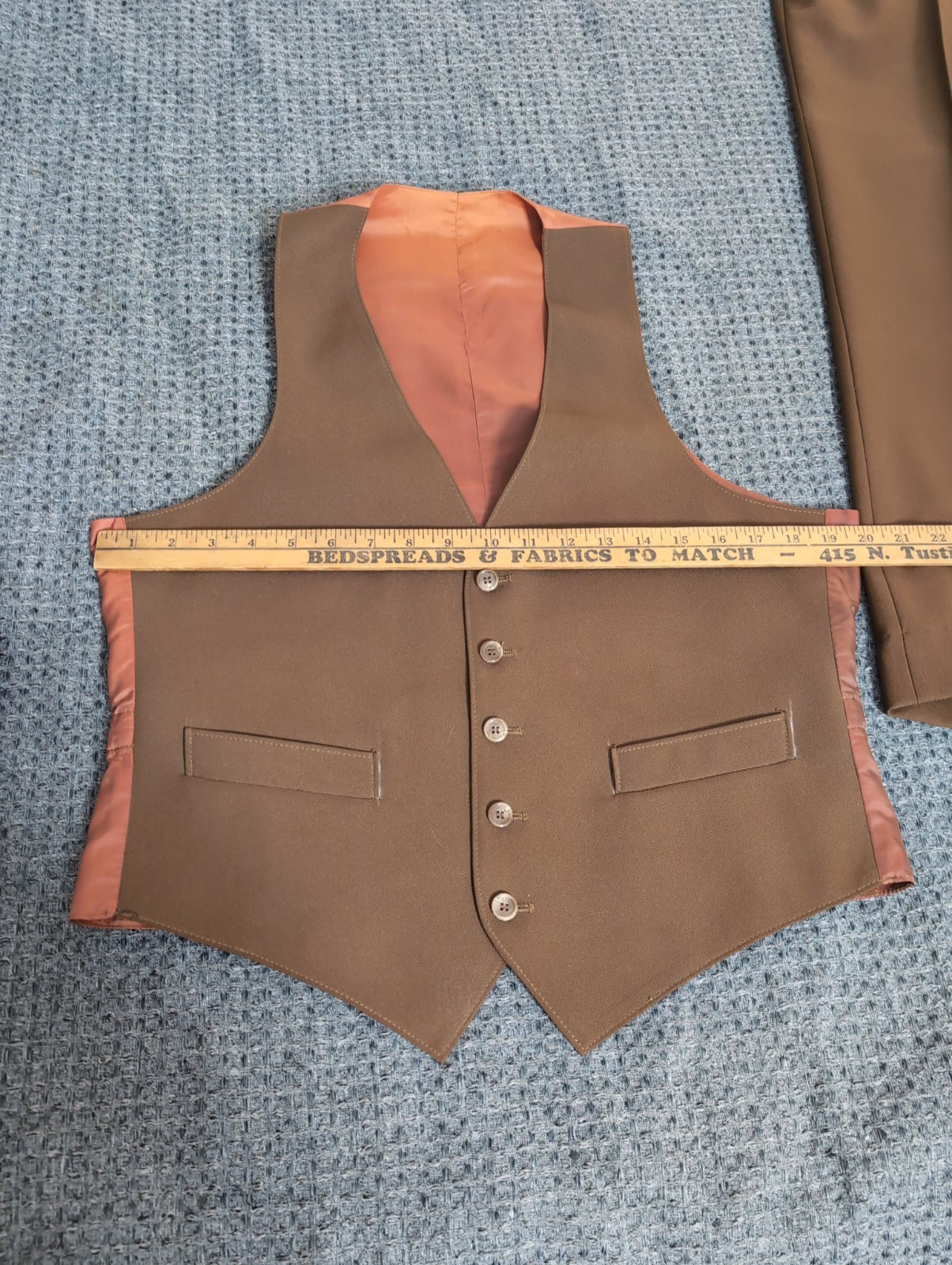 Vintage 1960’s Roberts Southern California 3-piece Suit Brown 40R /Pants 32×25.5